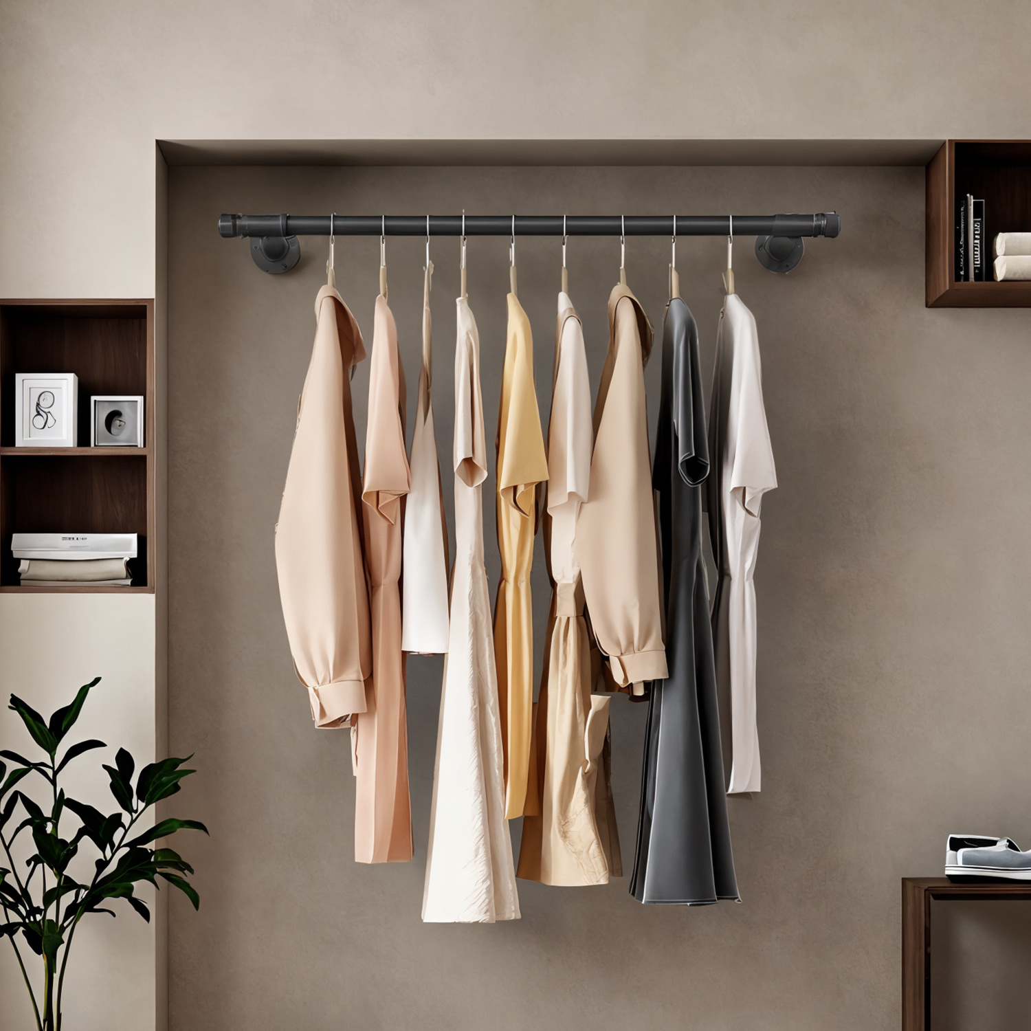 Wall-mounted Clothes Rail, Space- Coat Rack
