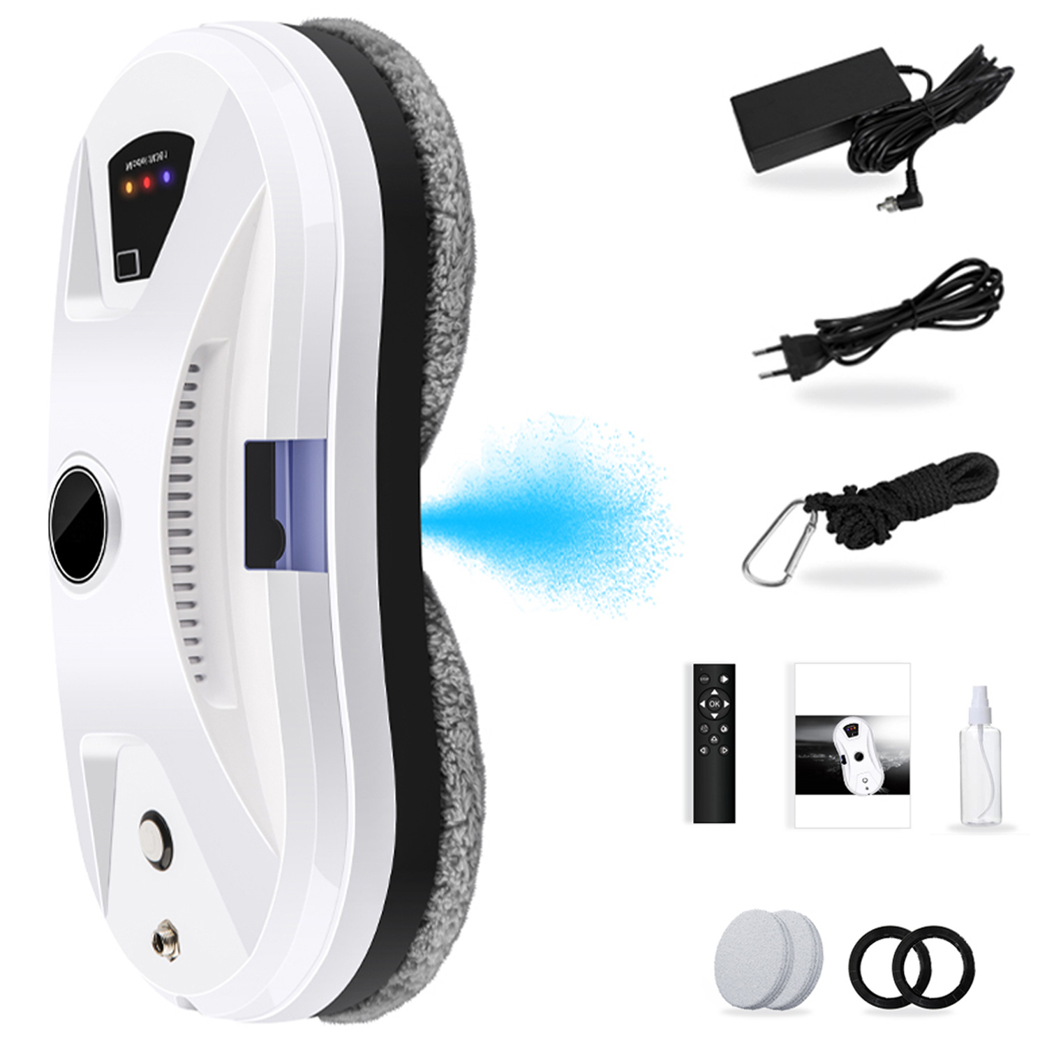 TEMU Window Cleaner Robot, Automatic Window Cleaning Robot With Water Spray, Electric Intelligent Robot Window Cleaner Glass Cleaning With Remote