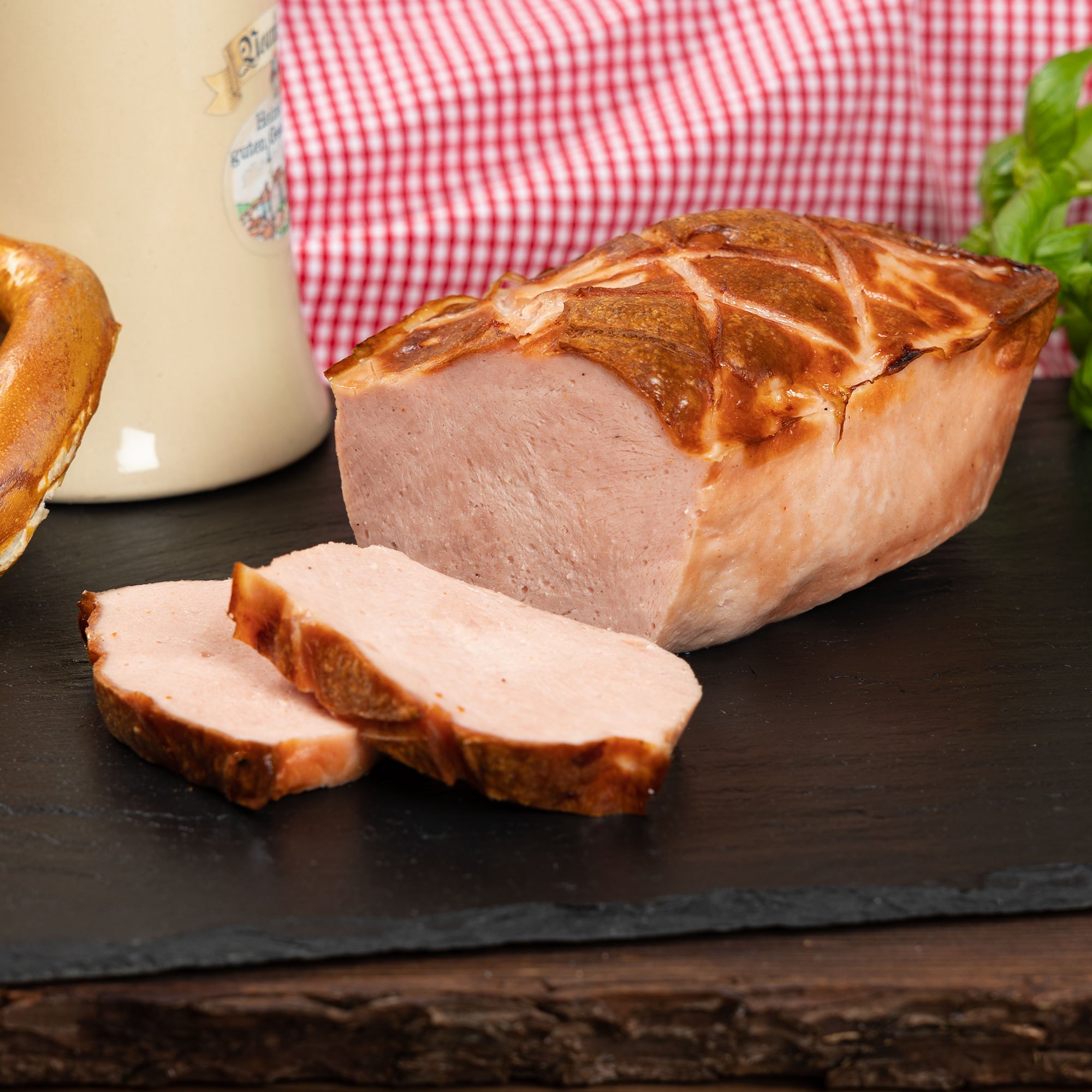 E-shop WURSTBARON® Leberkäse Brät rot zum Backen – 1 kg feines Fleischkäsebrät – Bayerische Spezialität – Frisch & küchenfertig