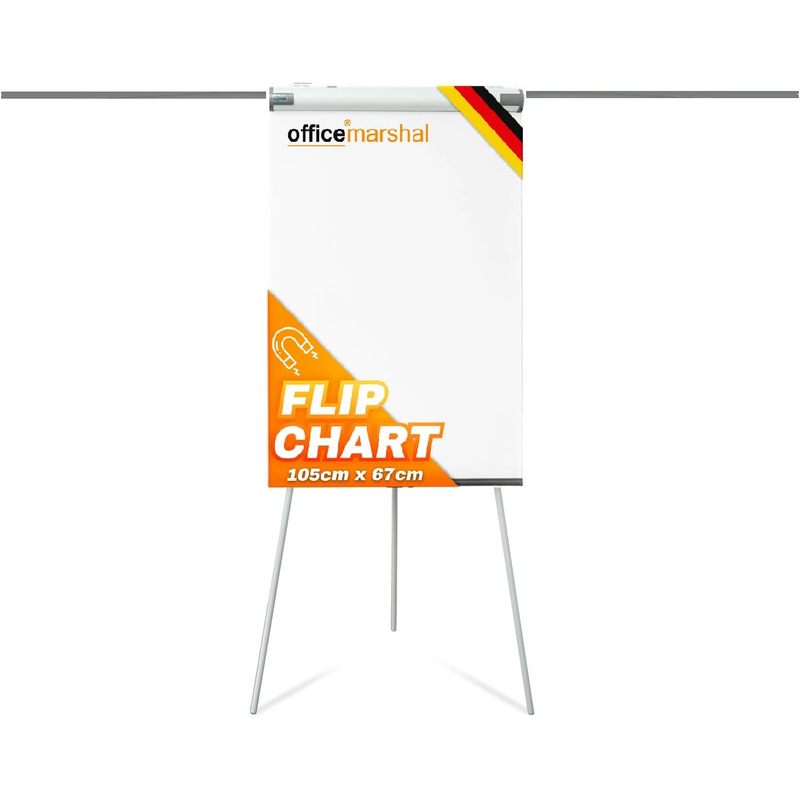 Casa Flipchart Stand Coyote – Magnetic & Whiteboard 68x105 Cm, Height Adjustable Up To 180 Cm, Tripod Easel For Office & Presentations