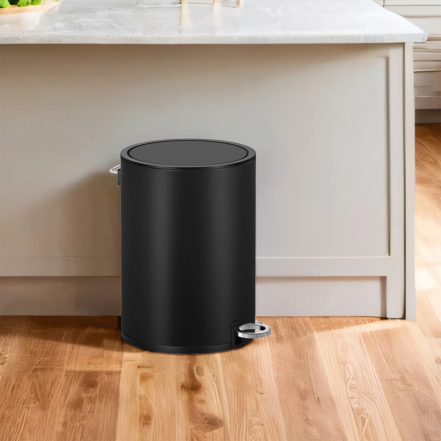 TEMU Trash Can, 3 Liter, Kitchen Trash Can, Bathroom Trash Can, Small Waste Bin With Lid, , Removable Plastic Inner Bucket, For Bathroom, Kitchen,