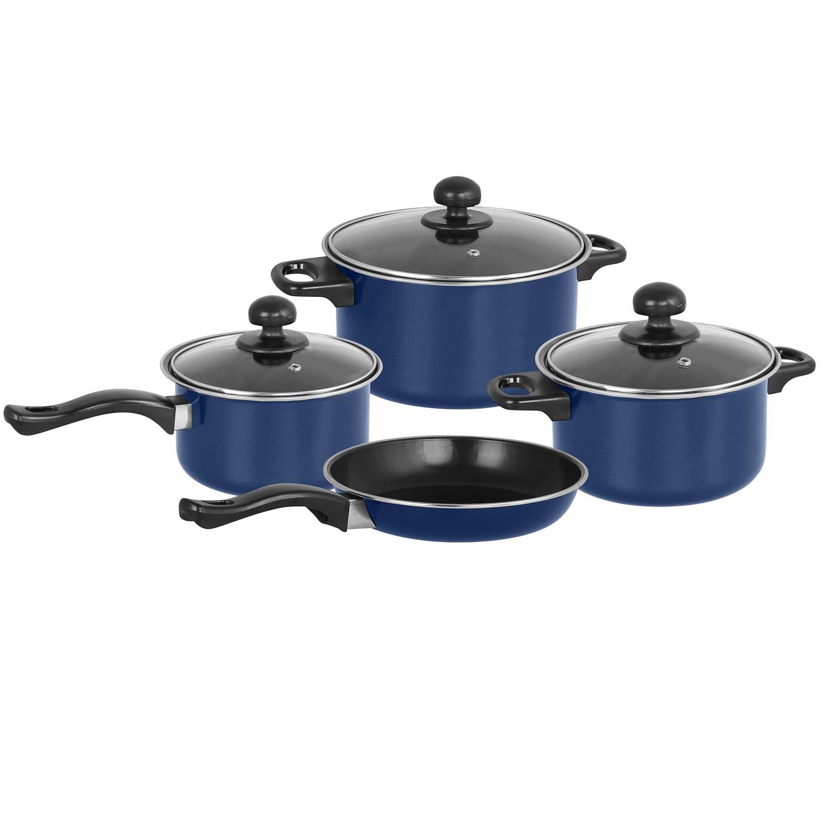 TEMU Teal Pcs Non Stick Cookware Set Cooking Pot Frying Pan Saucepan With Lids