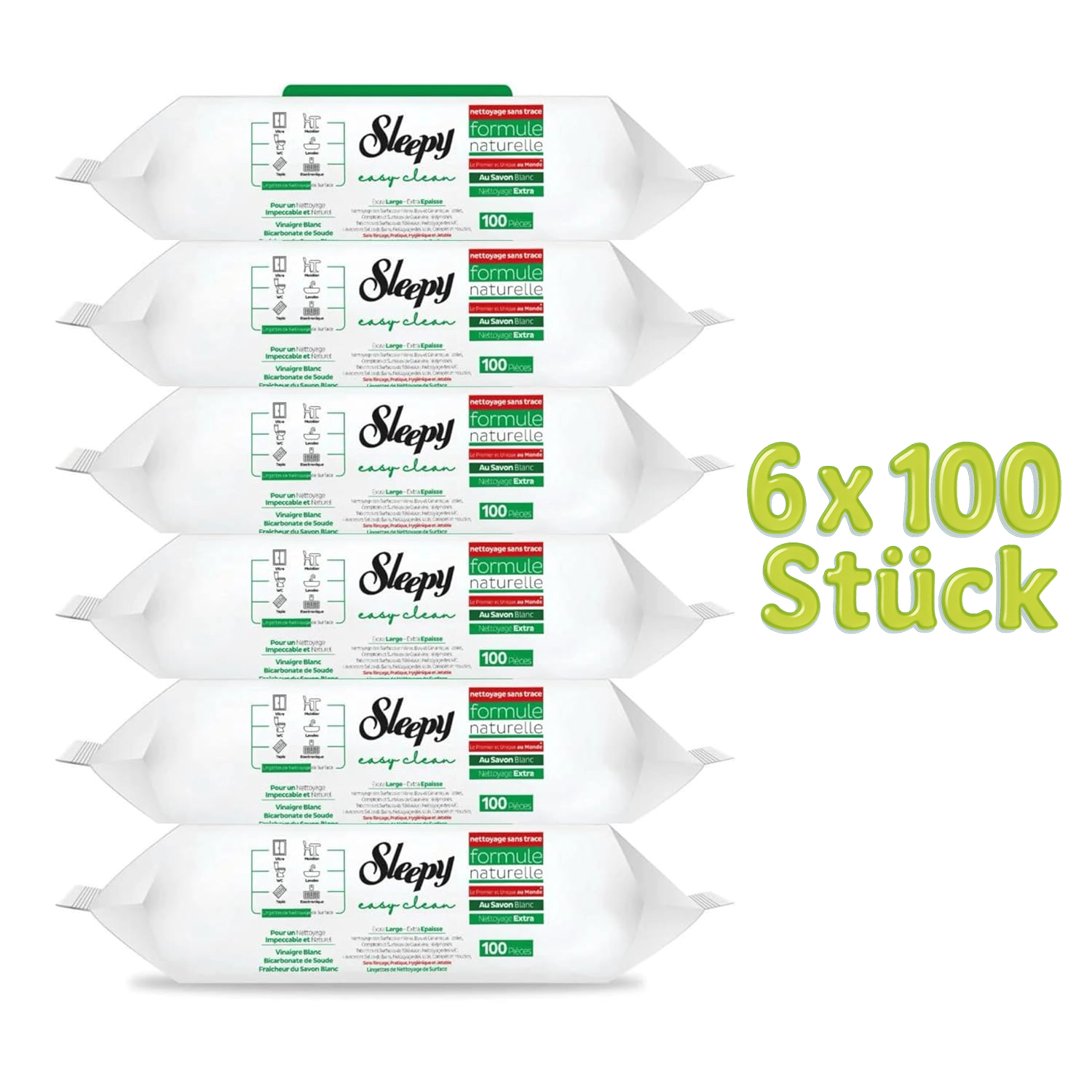 TEMU Surface Cleaning Cloth, White Vinegar, Baking Soda And White Soap Scent Added, 600pcs ( Of 100)
