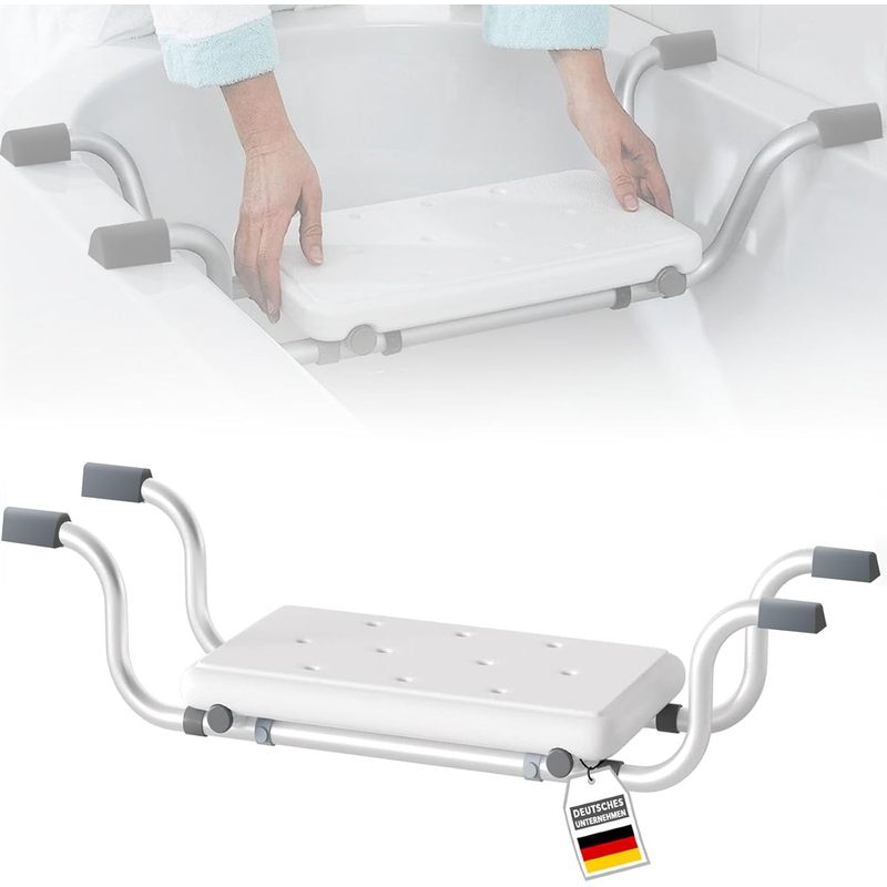 Image of Floor Direct Bathtub Seat - Adjustable Aluminum Bathtub Board, Non-slip Shower Seat Up To 150 Kg