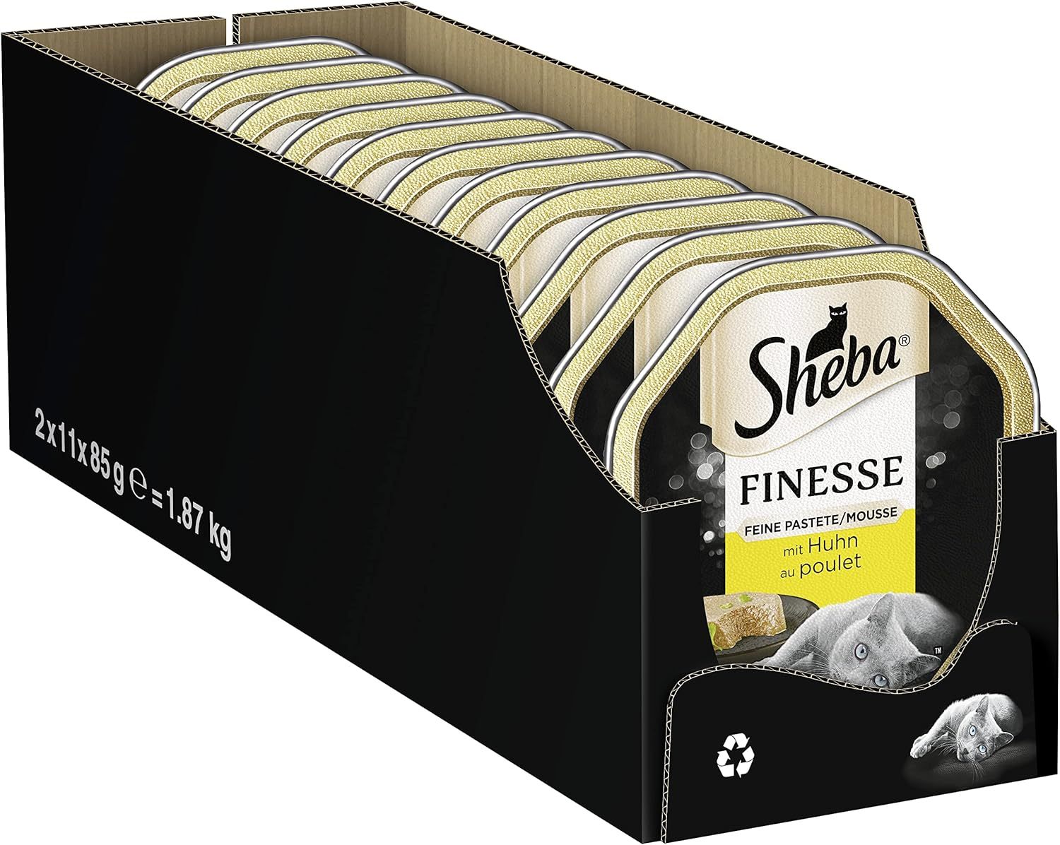 Sheba Finesse - Nourriture humide au pâté pour chat - (PACK 22 X 85Gr.) Nourriture délicieuse et nutritive pour votre chat !