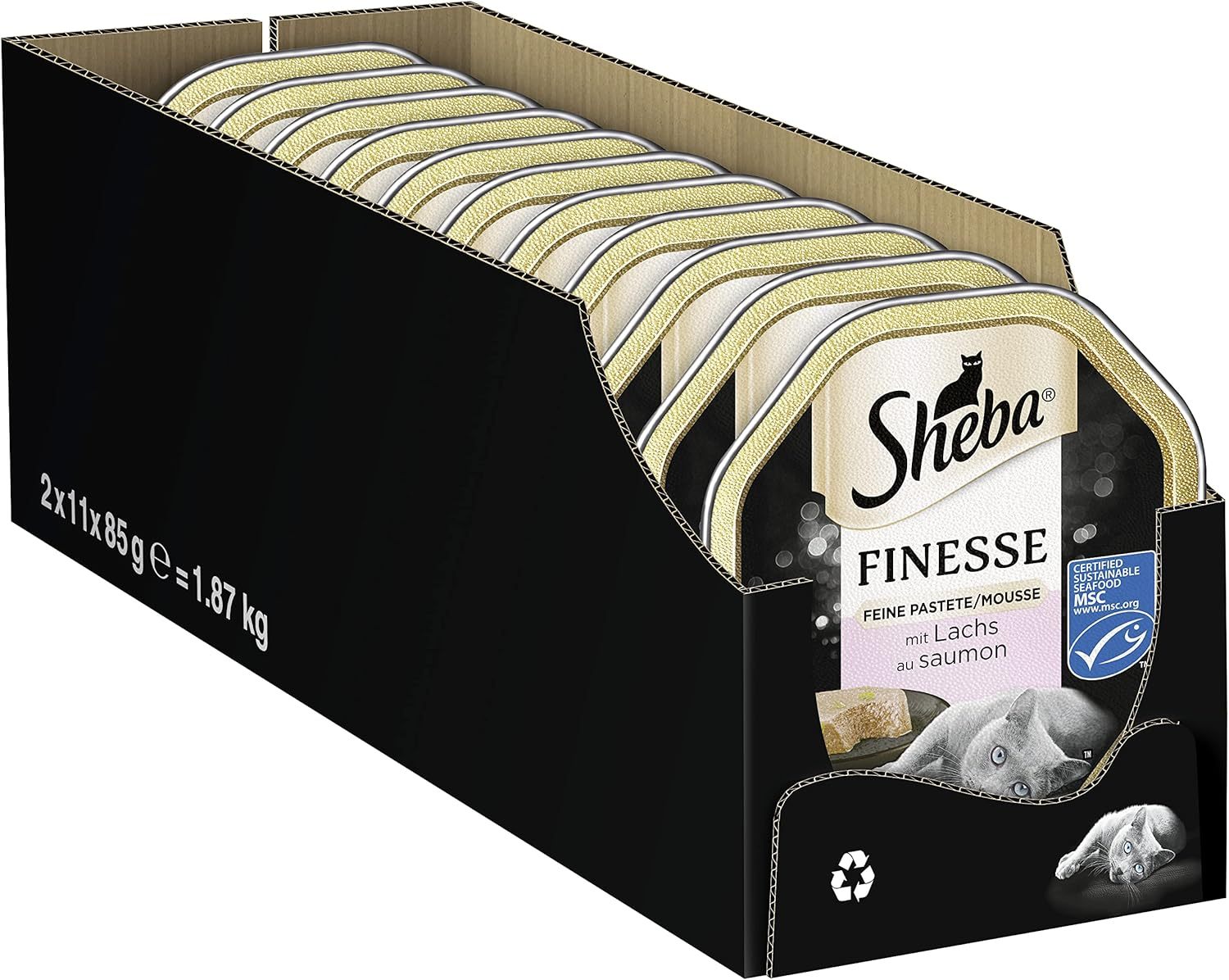 Sheba Finesse - Nourriture humide au pâté pour chat - (PACK 22 X 85Gr.) Nourriture délicieuse et nutritive pour votre chat !