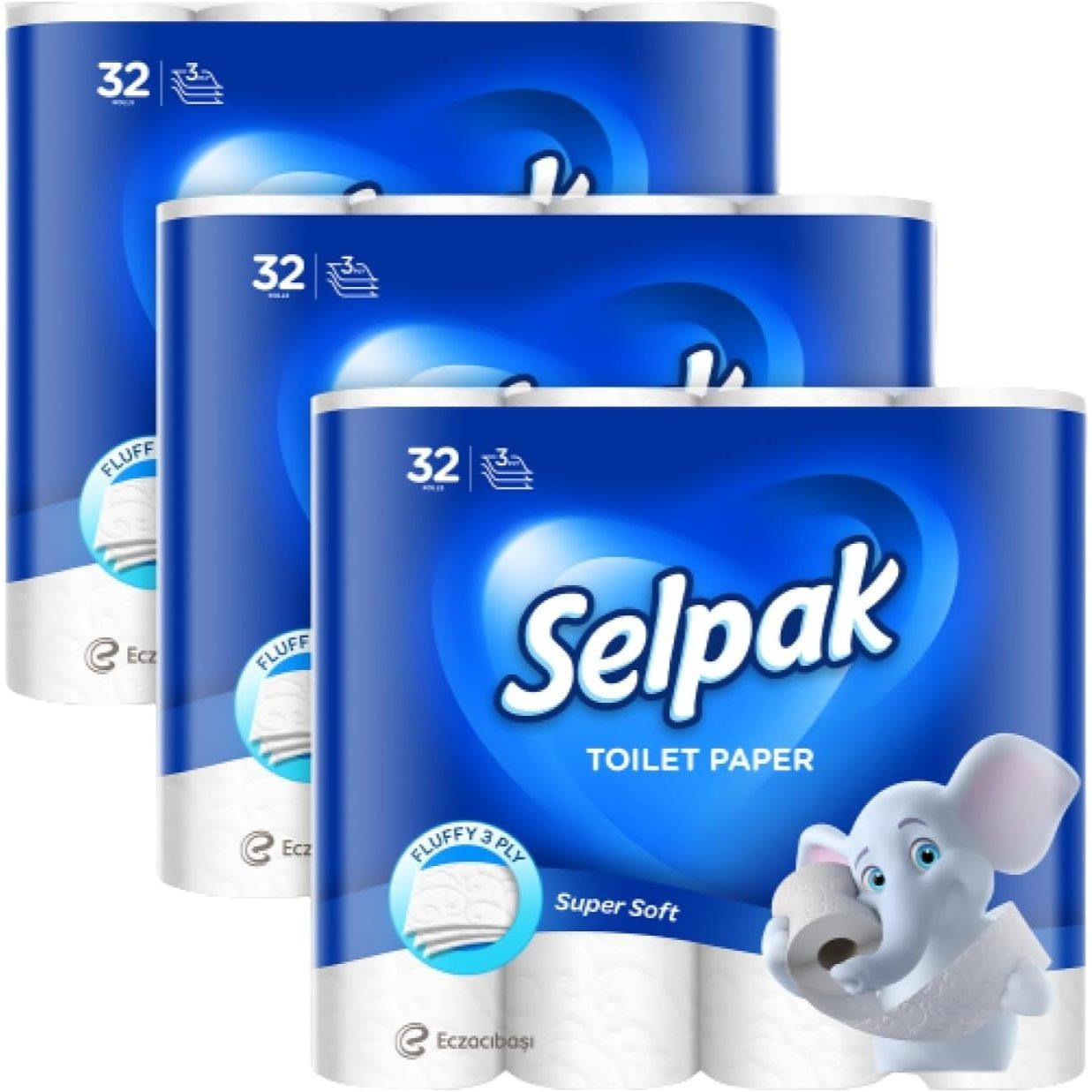 Image of Selpak Toilet Paper 3-layer, 4480 Sheets Of Toilet Paper Cellulose, And Strong, Toilet Paper, Toilet Paper, 96 Rolls (3x32 Rolls)