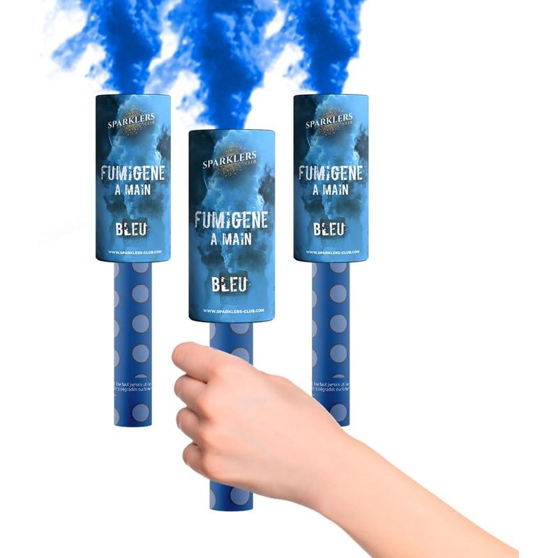 Fumigène Torche a Main 45 secondes couleur Rouge - Lot de 3 - Déclenchement à Mèche, durée 45
