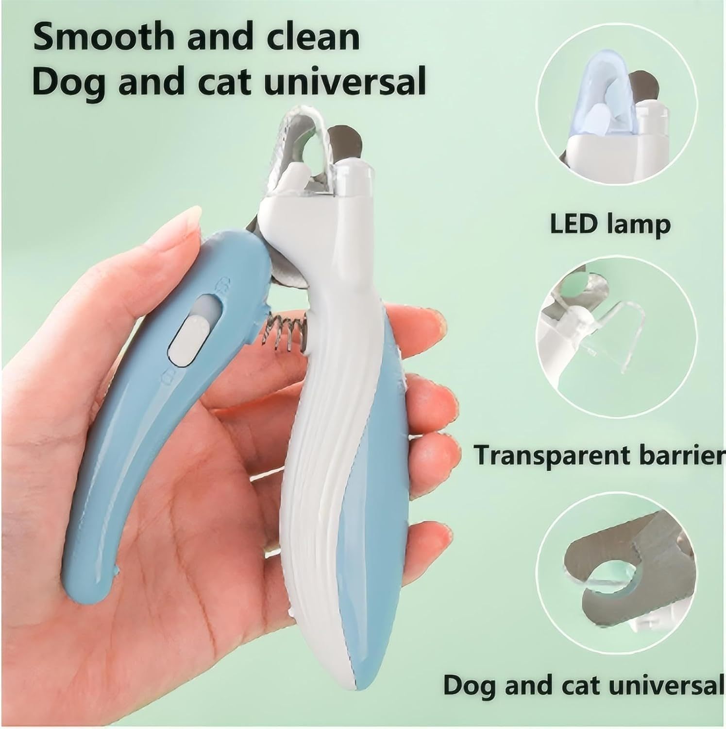 alicate de unhas para gatos, cortador de   para gatos, alicate de unhas para gatos com proteção de segurança, adequado para gatos,  ,   e cães, equipado com luzes led ( ) Detalhes do produto 5