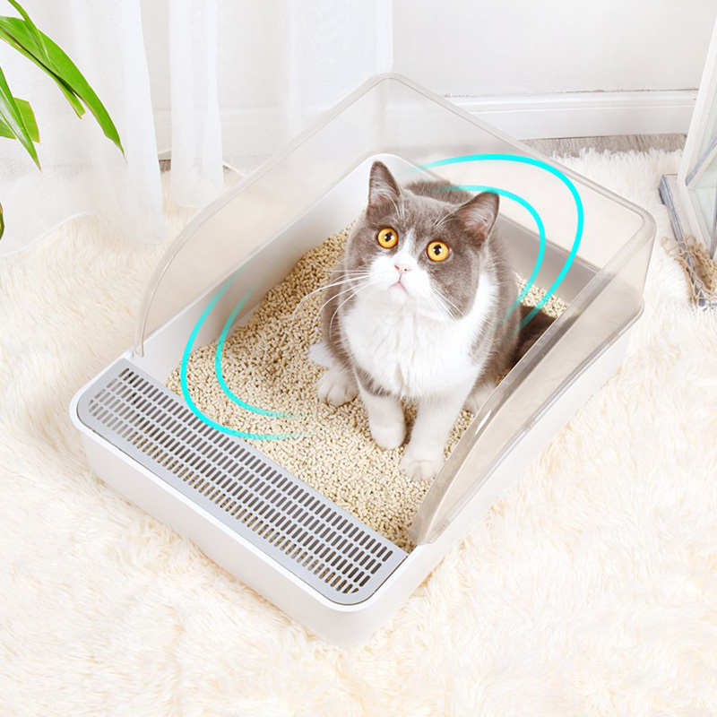 Large High-Sided Cat Litter Box with Splash-Proof Design
