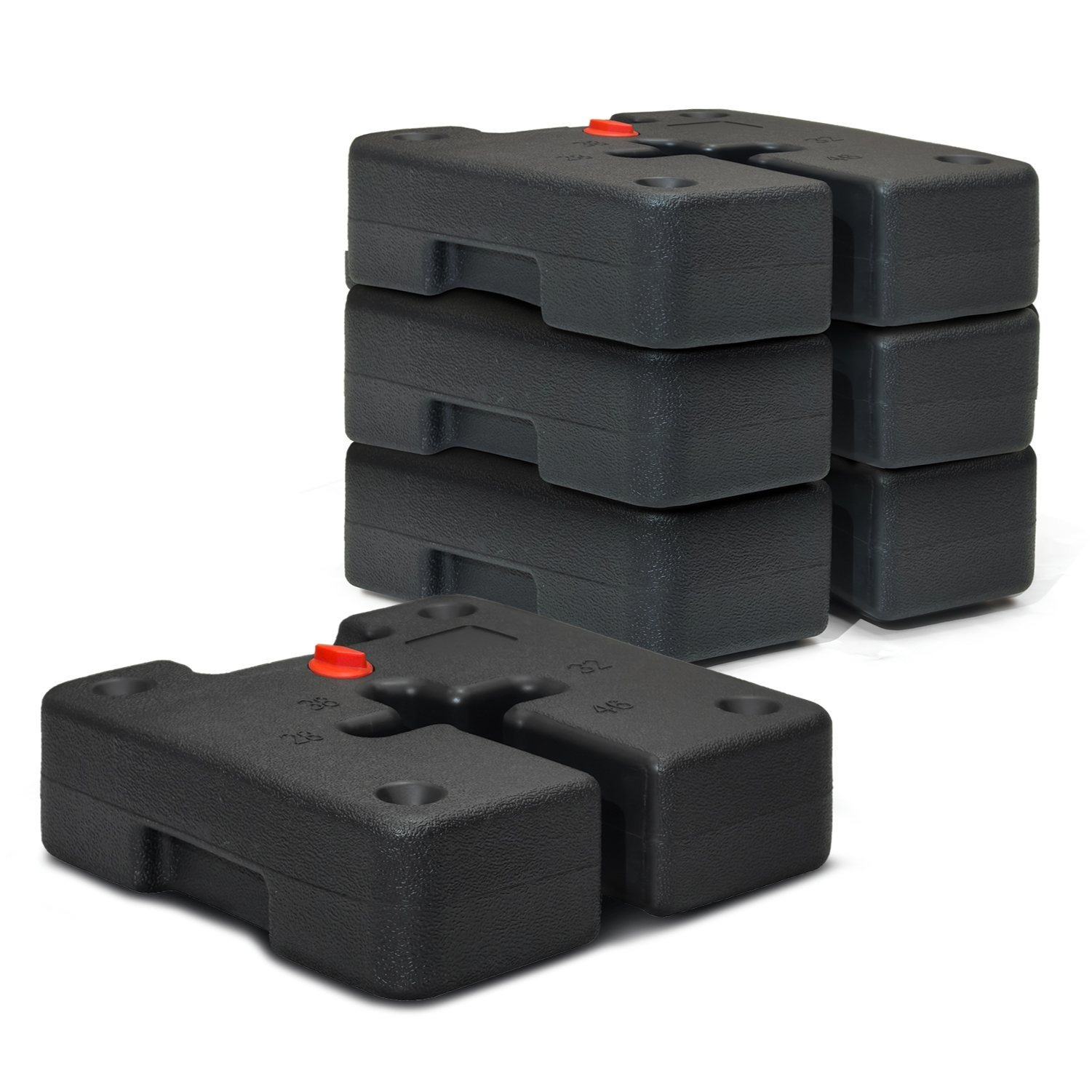 TEMU & Brown Set Of 4 36kg Heavy Duty Gazebo Weight Canopy Tent Leg Pole Foot Water Weights To Fit 28mm 32mm 38mm 46mm To Secure Marquees, Tents,