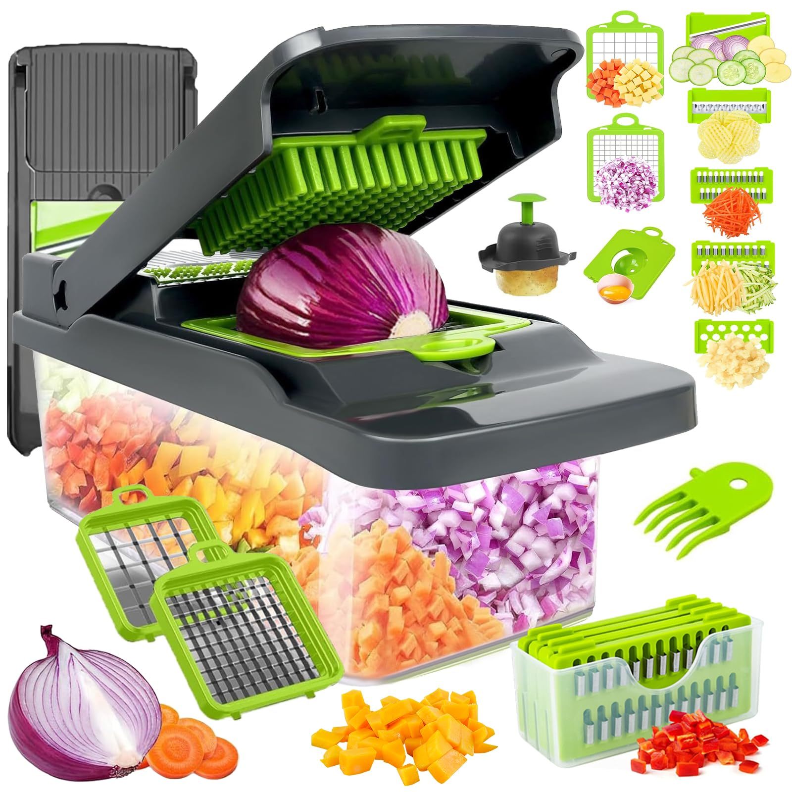 TEMU Vegetable Chopper, Food Chopper, Pro 12 In 1 Multifunctional Onion Chopper, Vegetable Chopper, Vegetable Chopper With Container, Vegetable