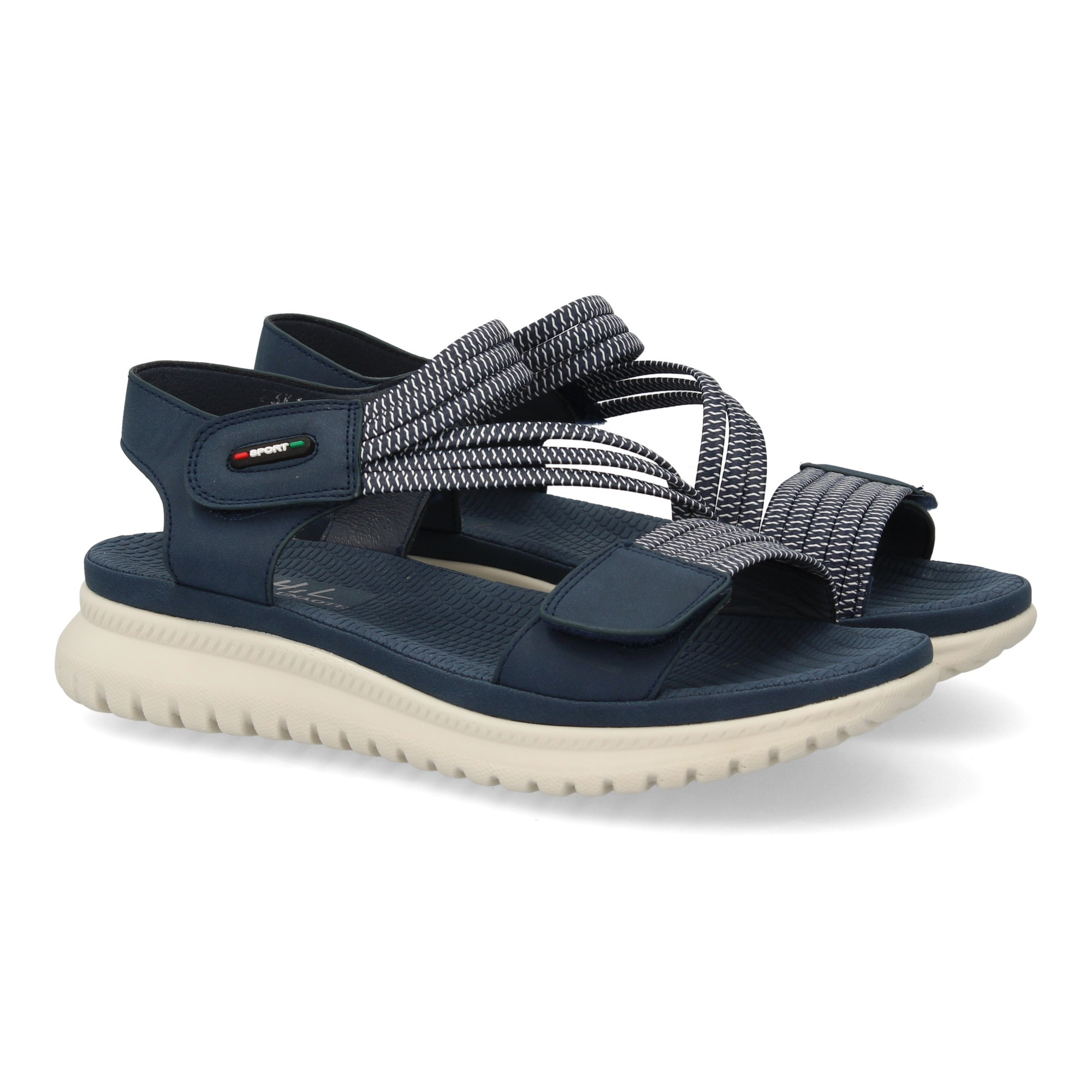 Modern And Lightweight Women's Flat Sandal With Double Strap Closure And Elastic Straps For Added , Ideal For Spring And Summer.