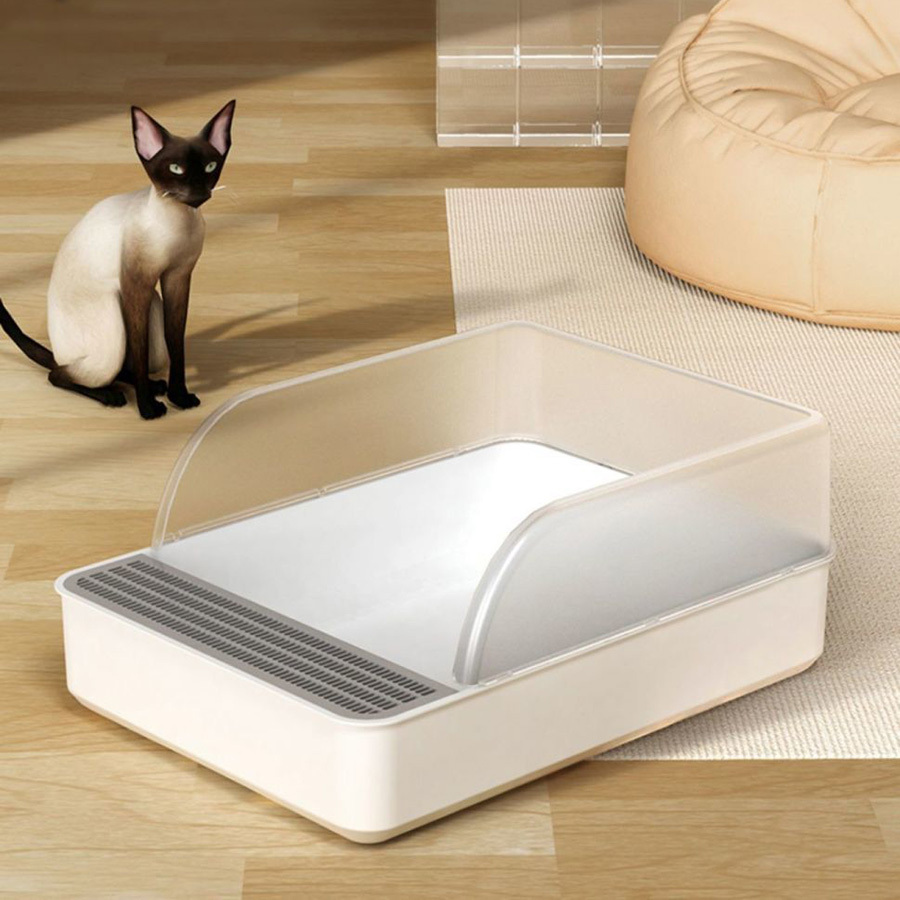 Large High-Sided Cat Litter Box with Splash-Proof Design