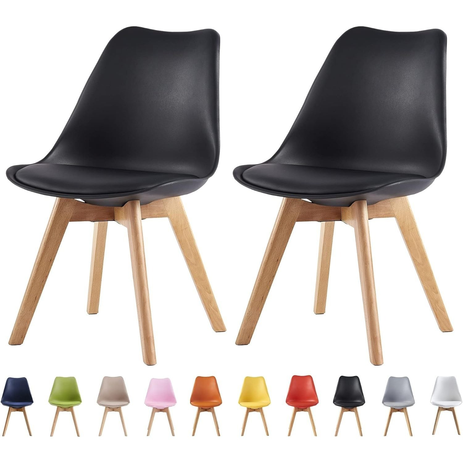 TEMU MCC Direct Dining Stoelen in 2-delige Set Keukenstoel Kantoorstoel Loungestoel Ontwerper Schelpstoel Eva Beschikbaar in 7 Kleuren