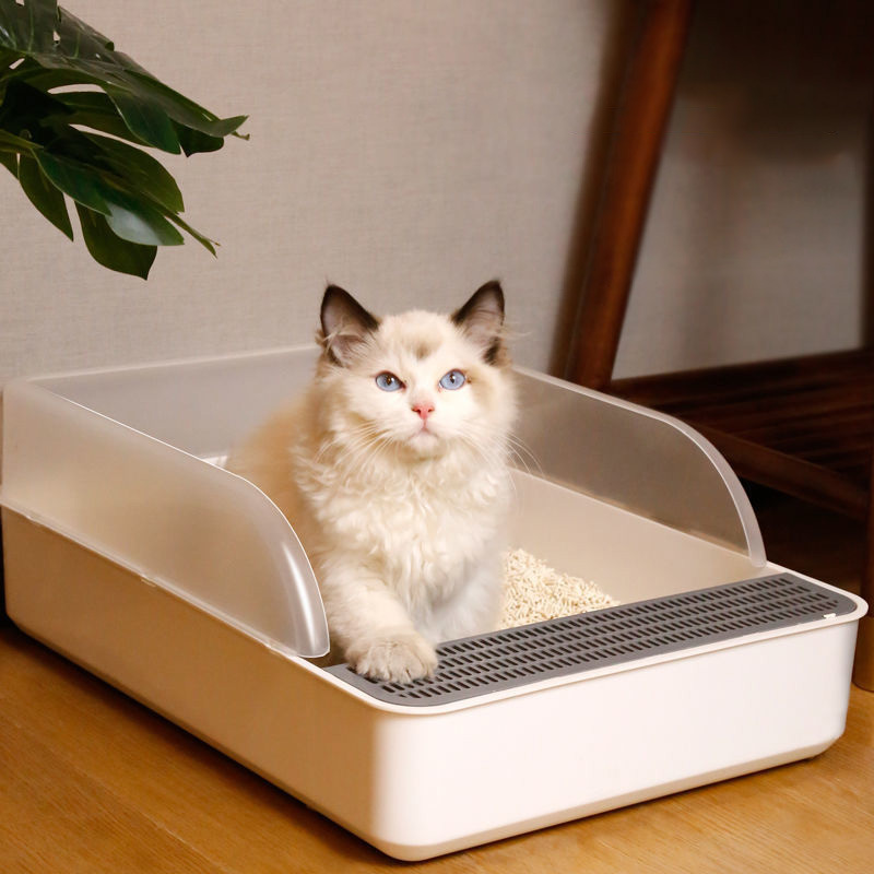 Large High-Sided Cat Litter Box with Splash-Proof Design