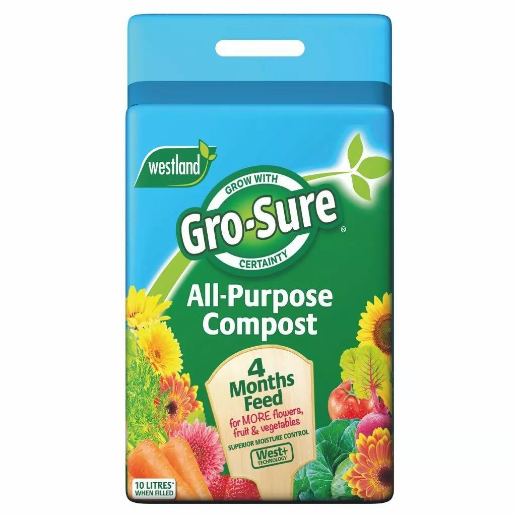 TEMU Gro- All-purpose Compost With 4 Months 10l Lightweight Pouch