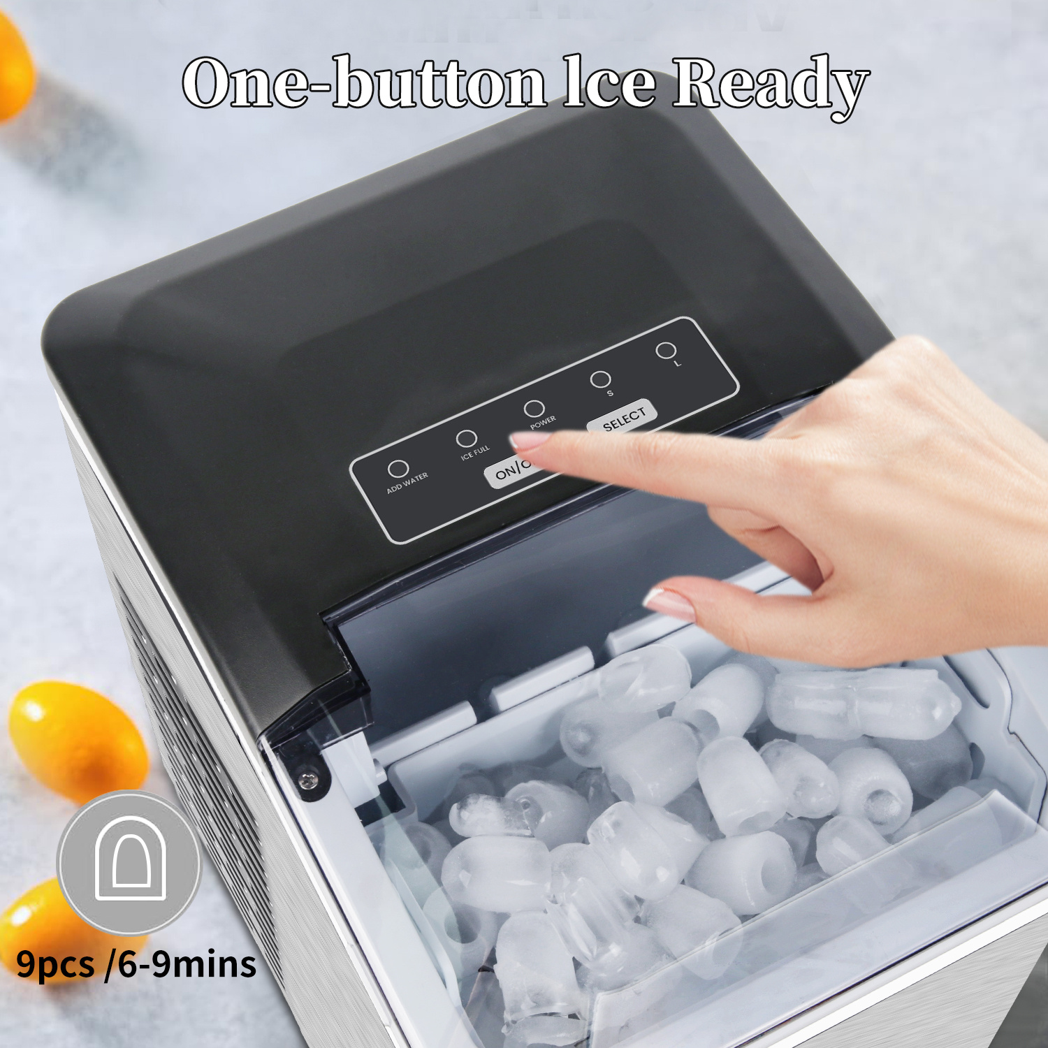 Liya Machine à Glace Électrique Portable Automatique de Comptoir 1,2L