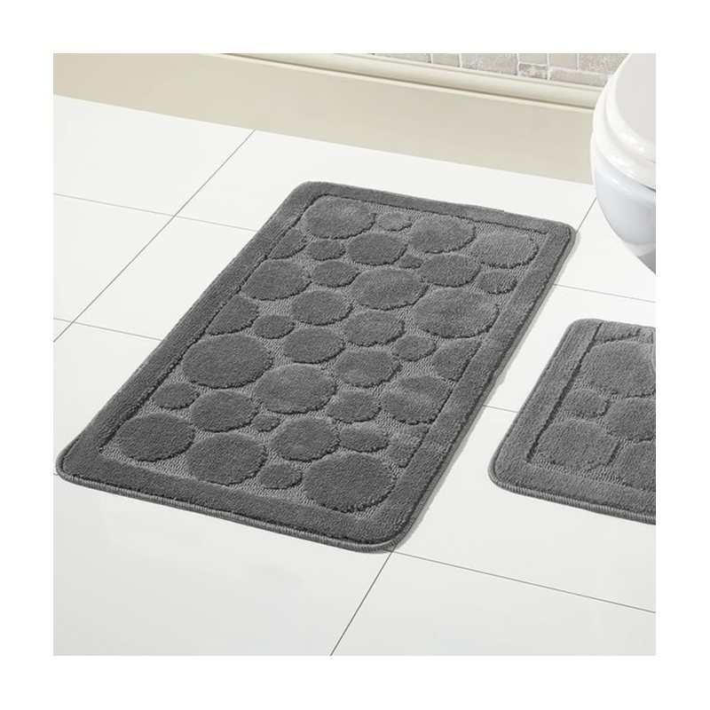 TEMU 2pcs Bath Mat Set Non Slip Toilet Pedestal Soft Cali Bubbles Rug For Ideal Bathroom Accessories And Furniture Decor