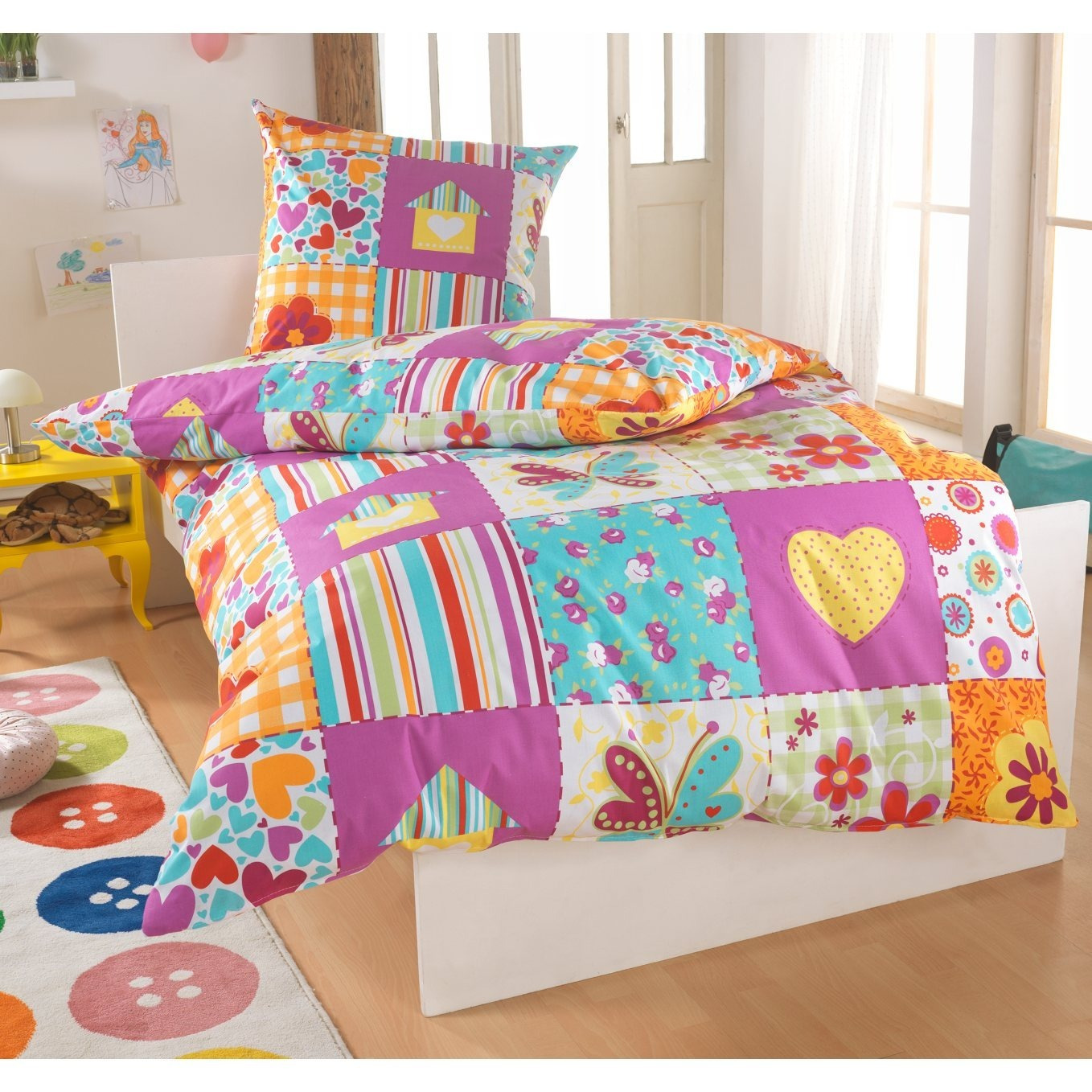 Image of Cotton Bedding Sets 135x200 Or 155x220, Solid Color, Duvet Cover 135x200 Cm, Pillowcase 80x80 Cm, Reinforced, Zippered Bedding