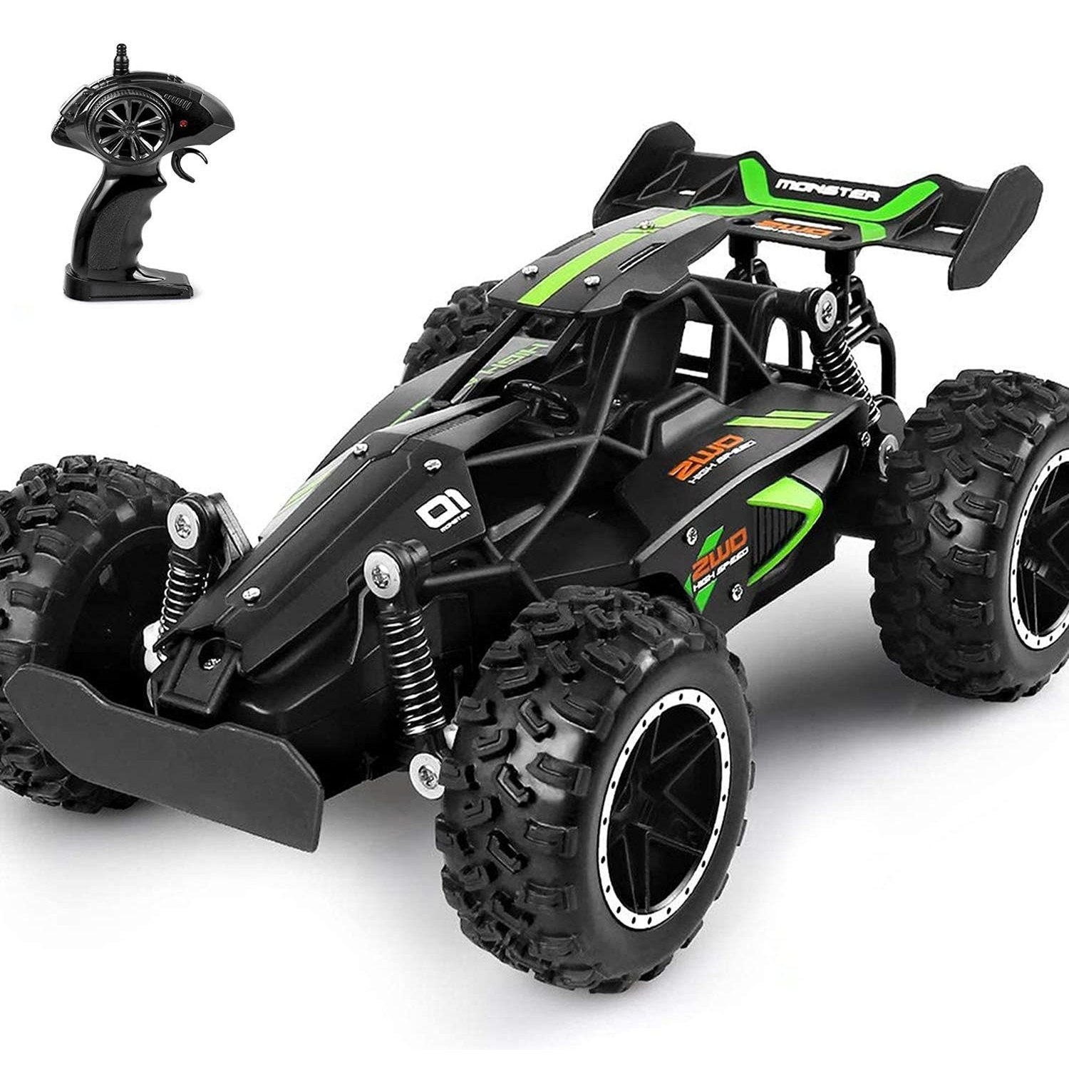 E-shop RC 1:18 Maßstab 2,4 GHz Ferngesteuerte Trucks, 15 km/h Hochgeschwindigkeits-Rennauto mit wiederaufladbaren Lithium-Batterien, Elektrisches
