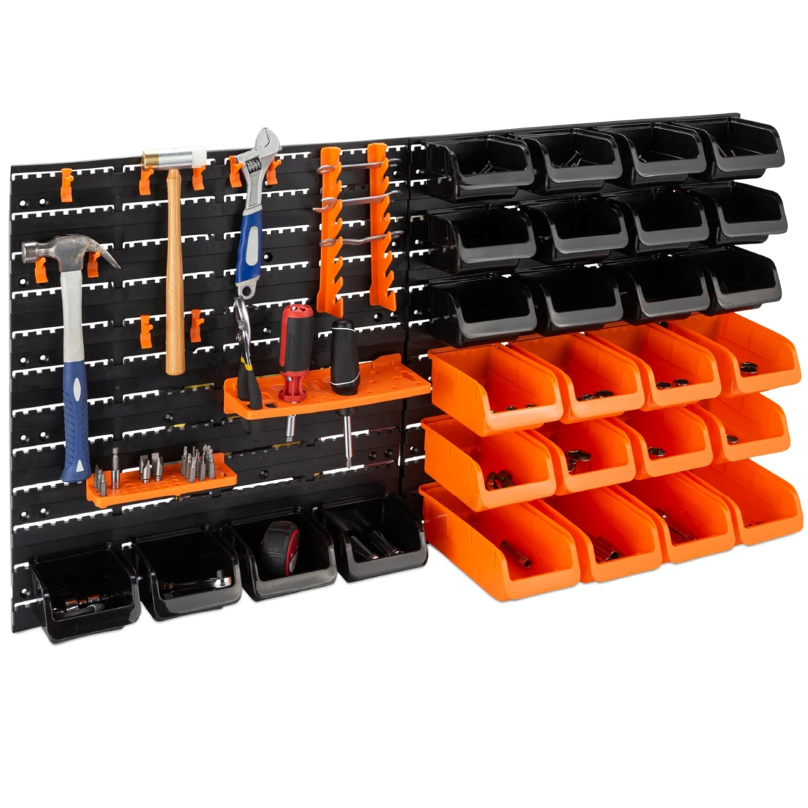 Gr8 Home 44 Pcs Pegboard Shelf Tool Organiser Garage Shed Wall Mount Shelves Storage Rack in Orange