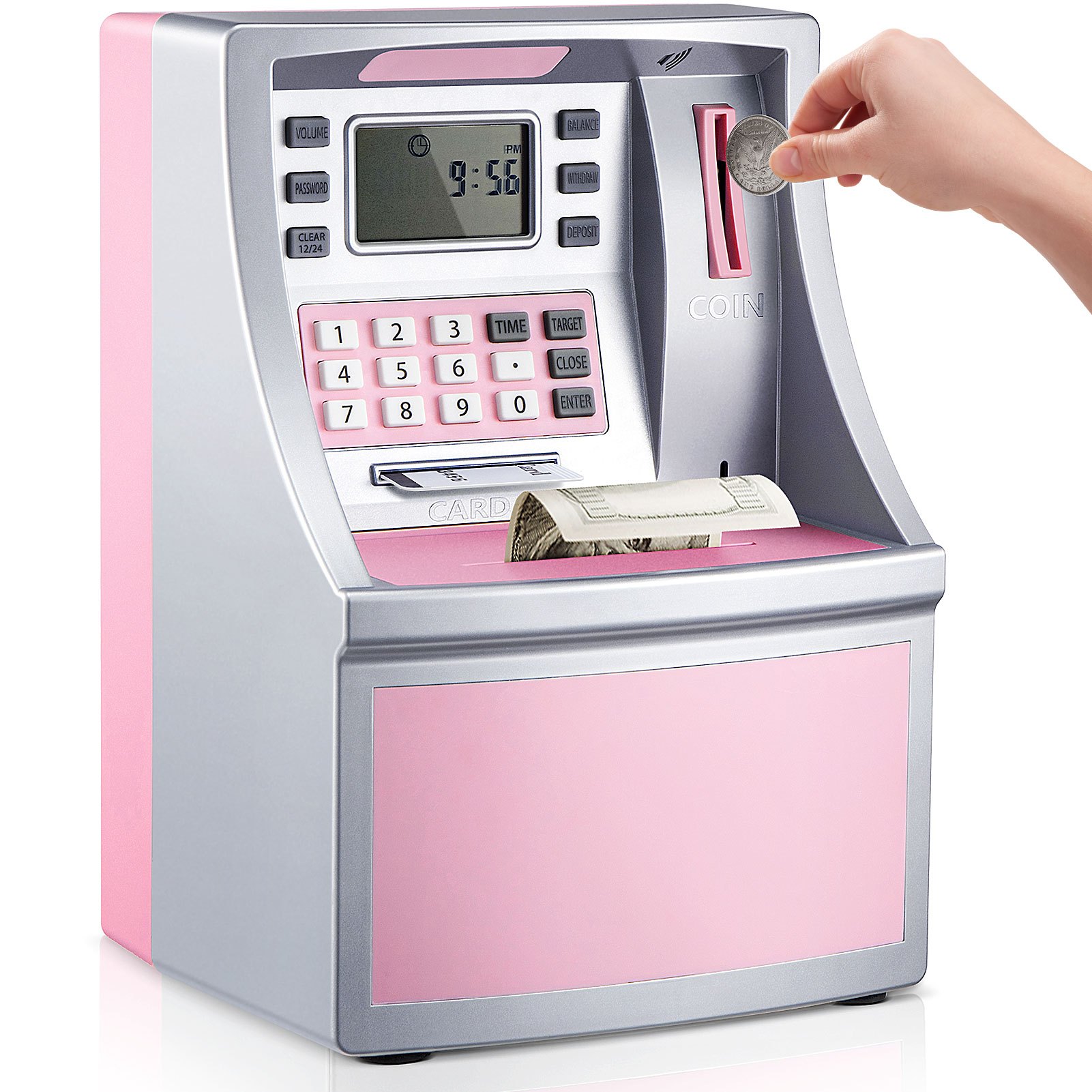 password protected atm bank toy secure savings piggy   perfect birthday christmas halloween gift for boys and girls