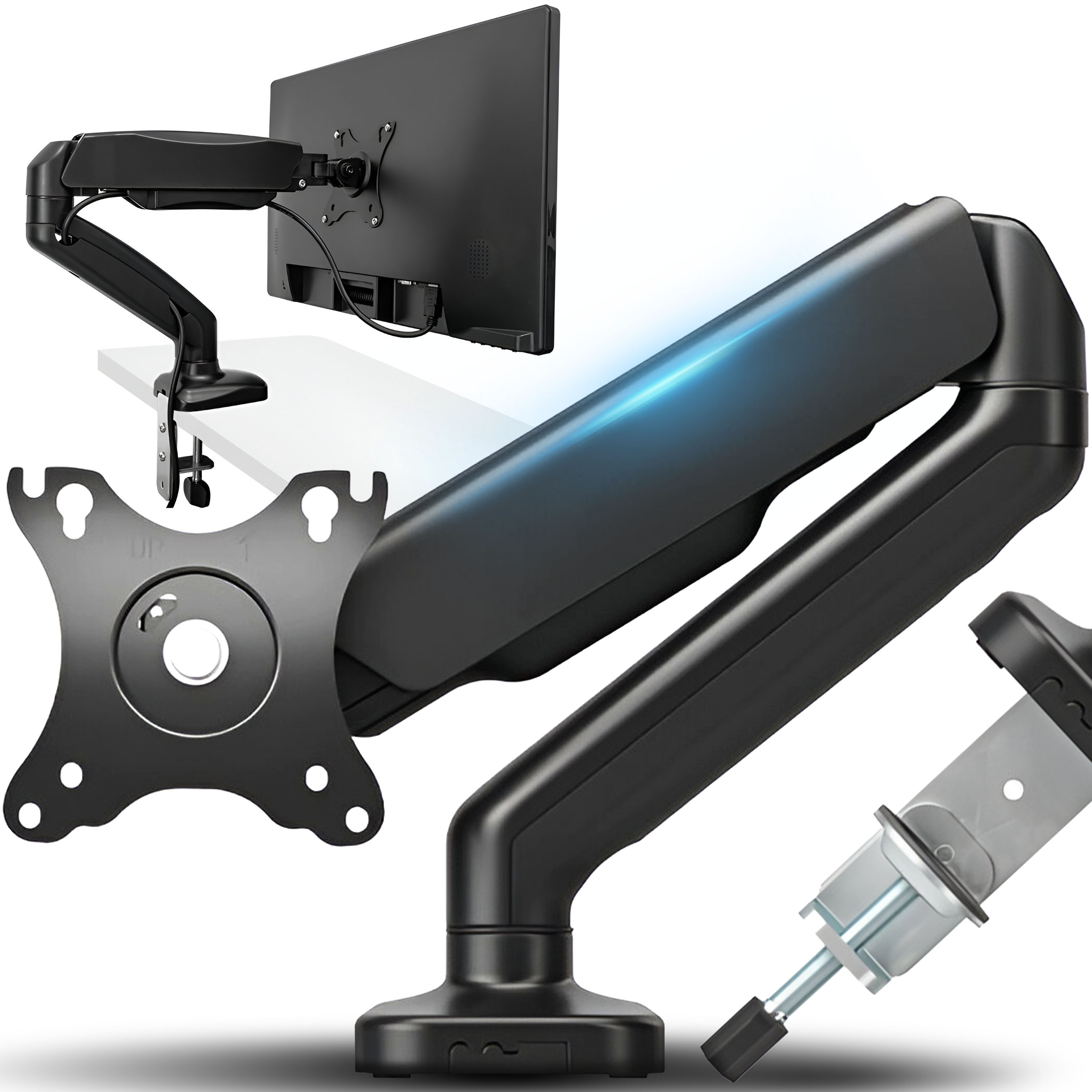 E-shop Schreibtischhalterung, verstellbar, Monitorhalterung, RETOO SmartHome, 17–32 Zoll, VESA 75/100, universelle 3D-Halterung, ergonomische Lösung,