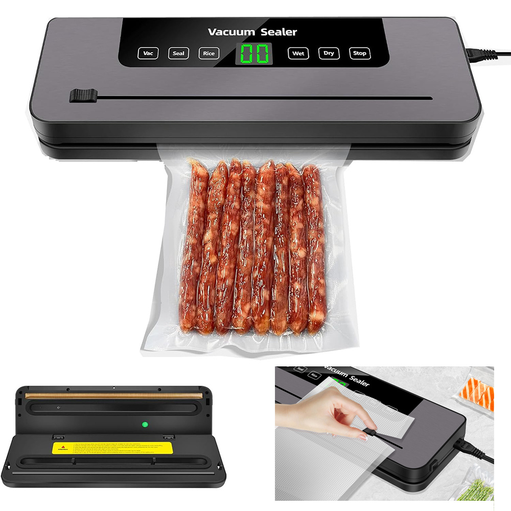 Image of Vacuum Sealer Machine 6 Fast- Sealer Machine For Dry & Foods, Vacuum Food Sealer With 10 Vacuum Bags To Keep Meat Vegetables Snacks Fruits Grains Fresh