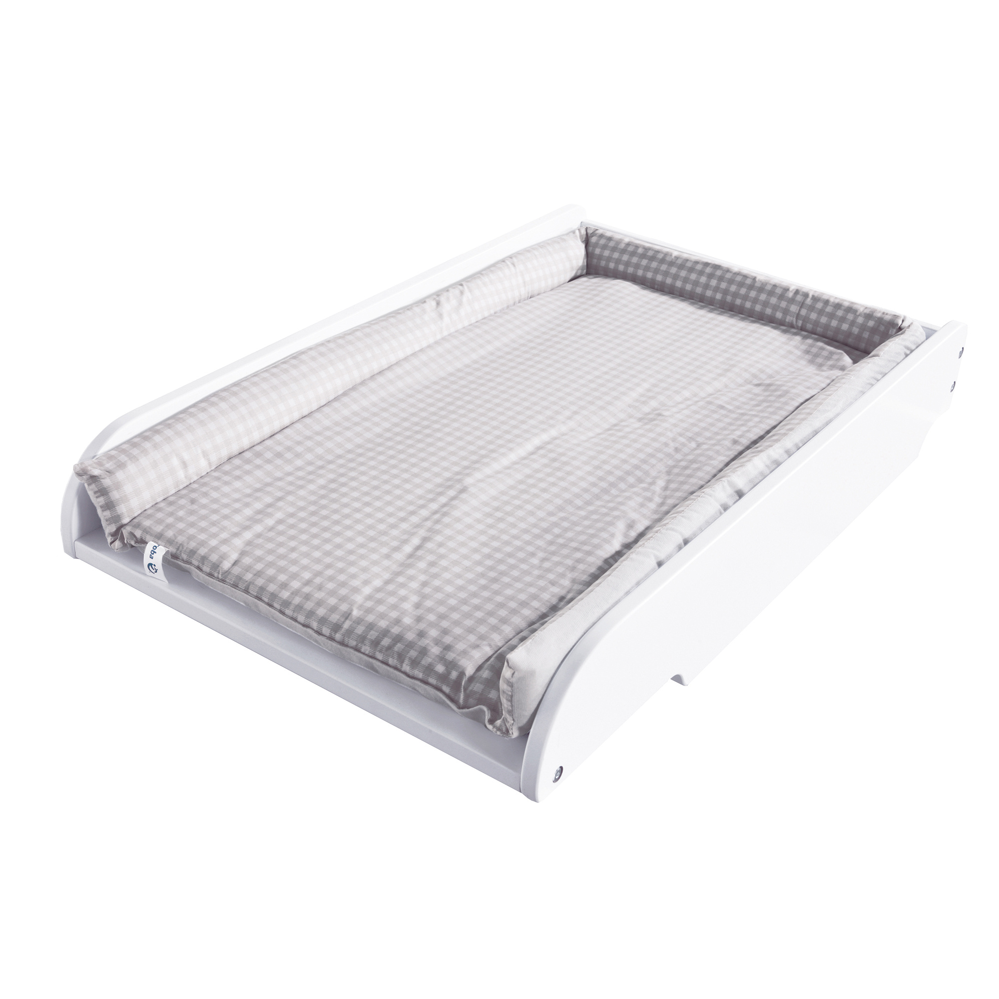Fabric Fitted Sheet - . Fitted Sheet 'taupe Checked' - For Fitting On Baby & Children's Beds - White