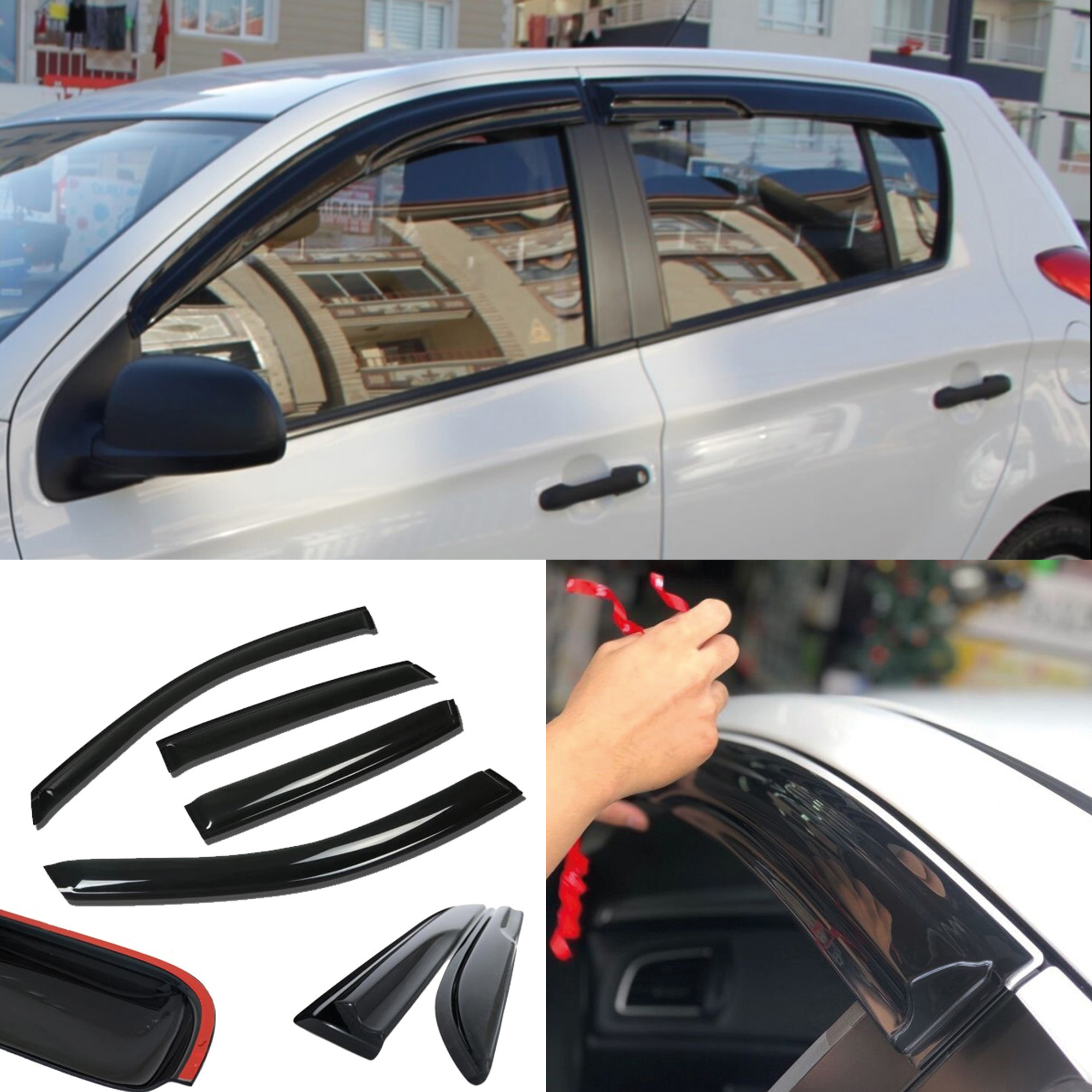Image of Window Visor For I20 2010-2019 4pcs Cars Accessories Rain Guard Vent Wind Deflector Weathershield Moulding Trim Thickened Sun And Rain