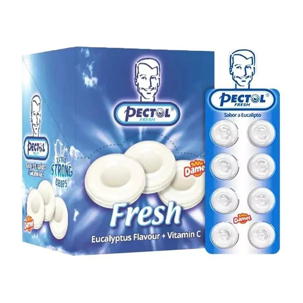 Pectol Fresh Eucalyptus Flavor Sweets Pastilles With Vitamin C Complete Box 24 Packs