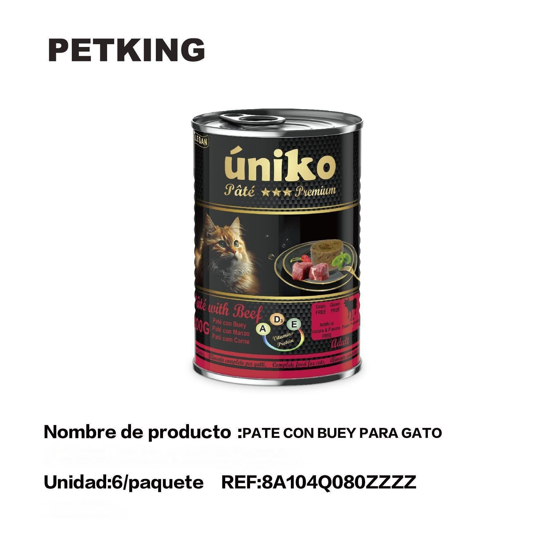 TEMU Petking Premium Wet Cat Food - Mixed Pack V - Pure Meat , 400g Pack, Grain-free With Extra Meat, Canned Cat Food