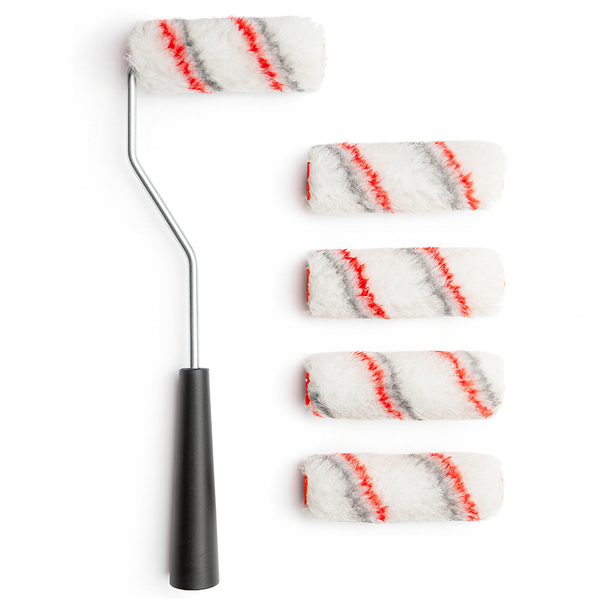 TEMU Paint Rollers Pack Of 5 Paint Roller Set, Mohair 4" (100mm) Decorating & Painting Sleeves Ideal For Varnish, Gloss, Satin