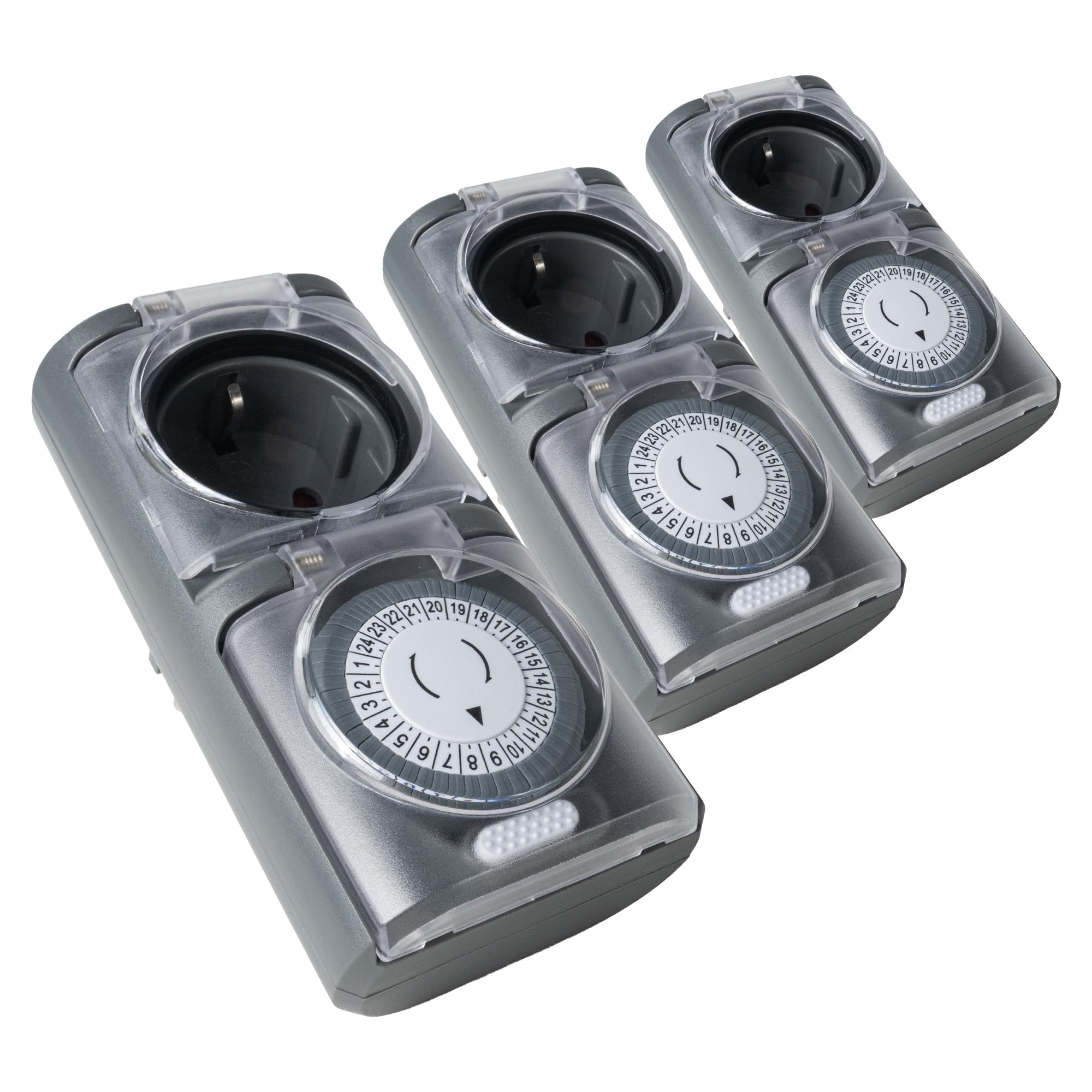 TEMU 4smile Outdoor Timer Switch Set Of 3 - Ip44 Outdoor Timer Socket, Easy Operation - Outdoor Timer Switch