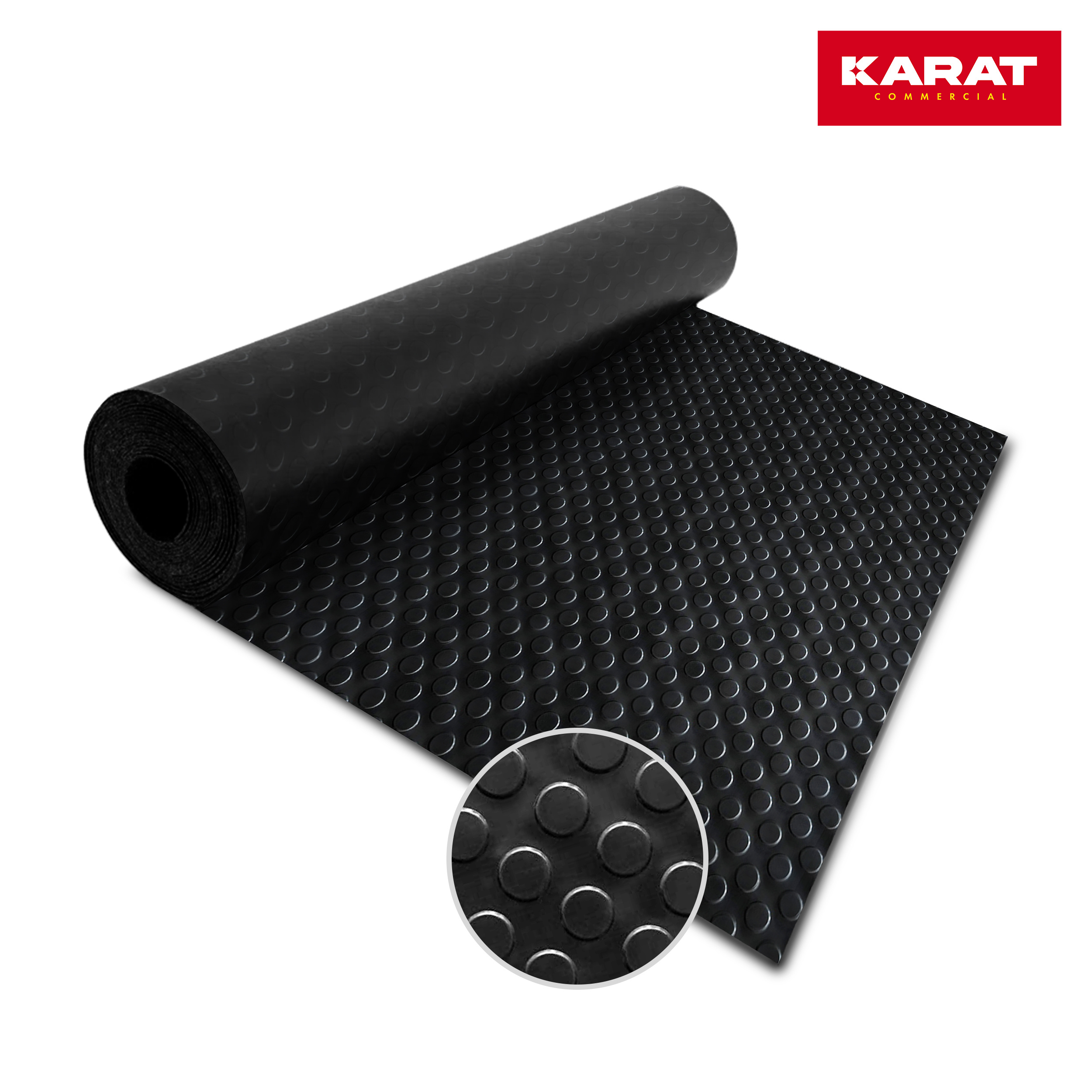 Karat Rubber Runner With Flat - Rubber Mat - Thickness: 3 Mm - Anti-slip Flooring - Floor Covering - Lengths Up To 5 M