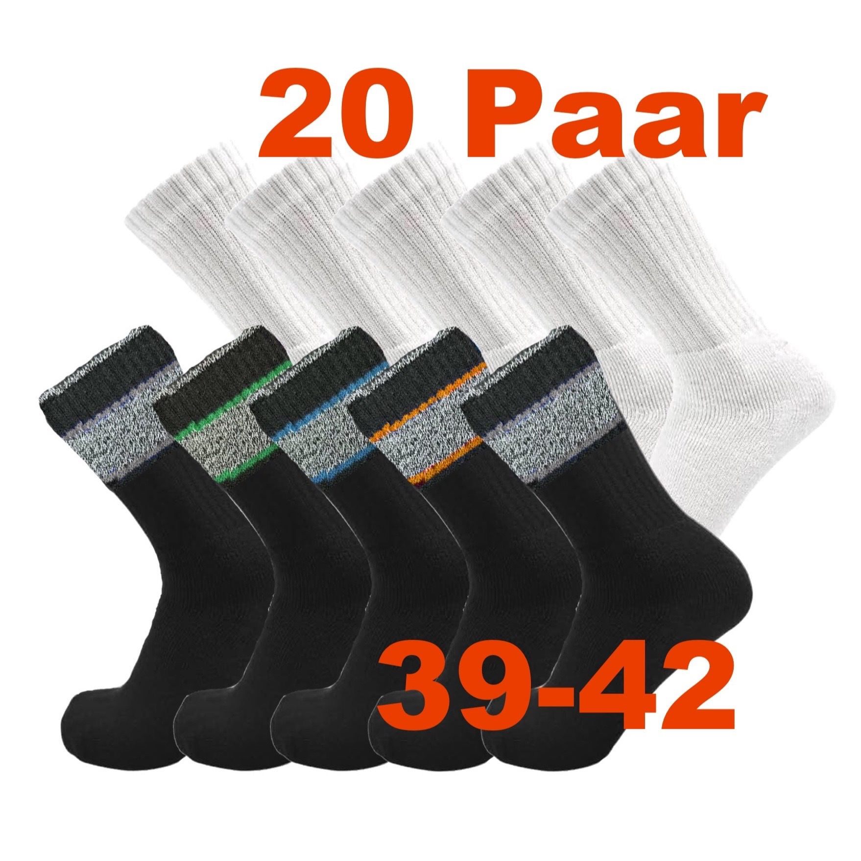 10 | 20 | 30 | 50 Pairs Of Men's And Women's Sports Socks, Tennis Socks | Eu 39-42 | White And Black Mixed | Soft And Comfortable | Breathable | Sweat-wicking | Christmas Gift | Birthday Gift