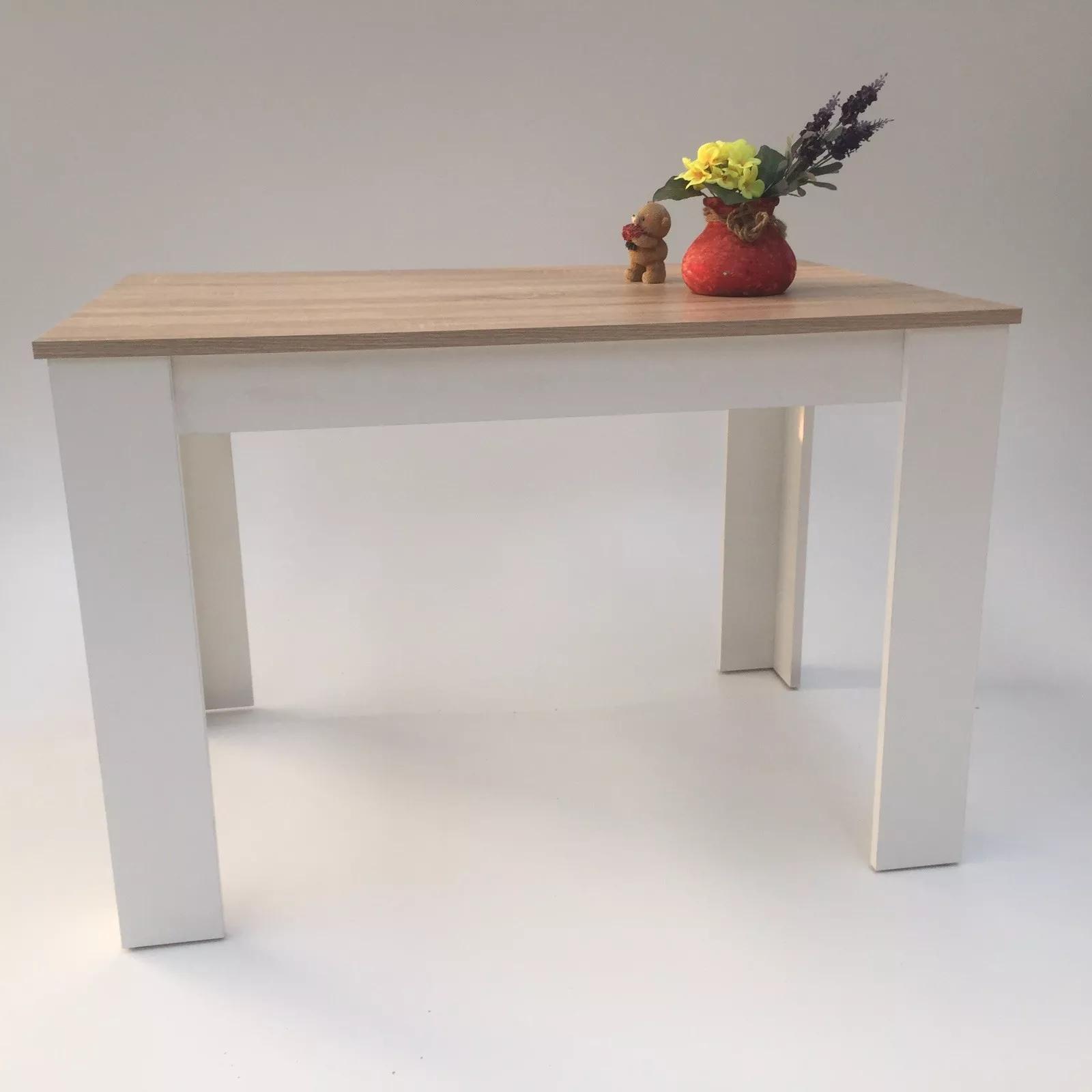 Table Dining Table Table Dining Room Table Kitchen Table Oak Light-white 110x70cm New
