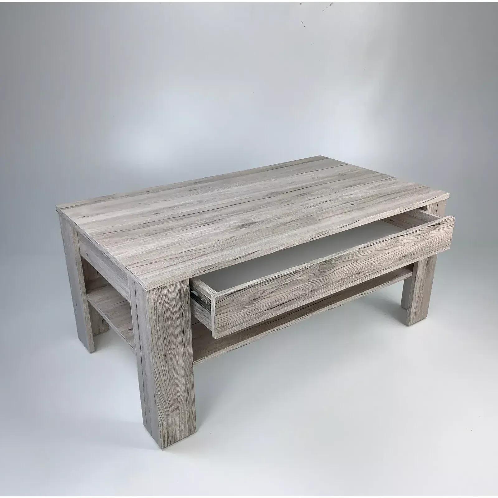 Table Coffee Table Sofa Table Living Room Table 100x57cm Oak Optics Drawer New
