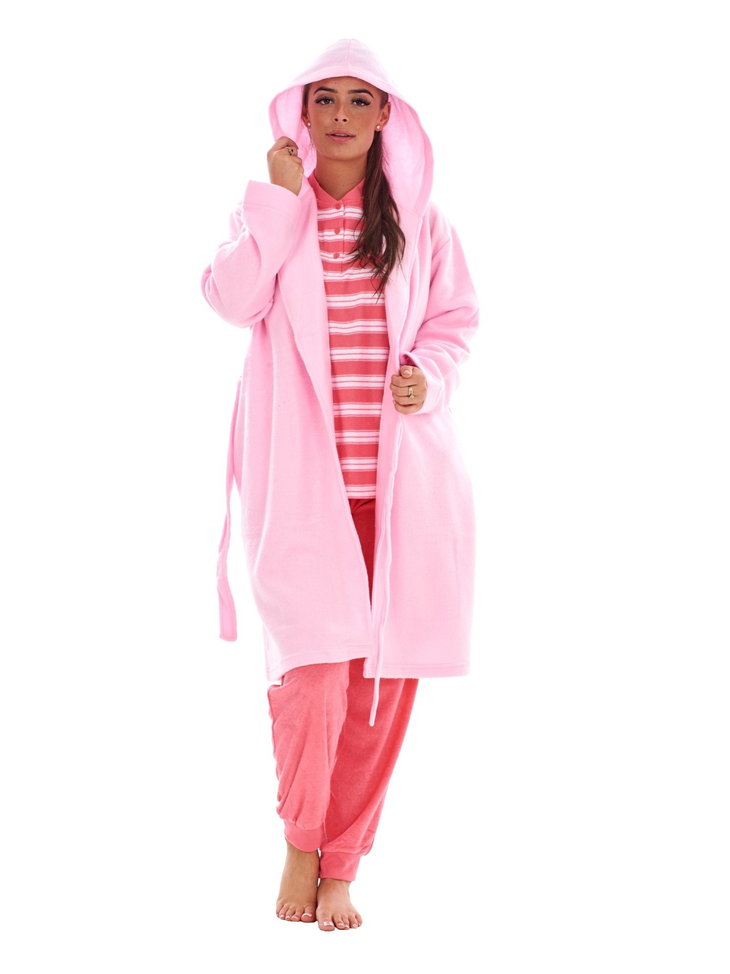 malay ladies fleece hooded dressing gown soft warm bathrobe - Temu United  Kingdom