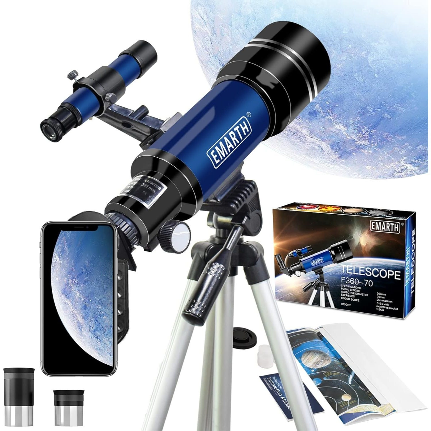 TEMU 70mm Astronomical Telescope With Tripod – Portable Telescope For Kids And Beginners