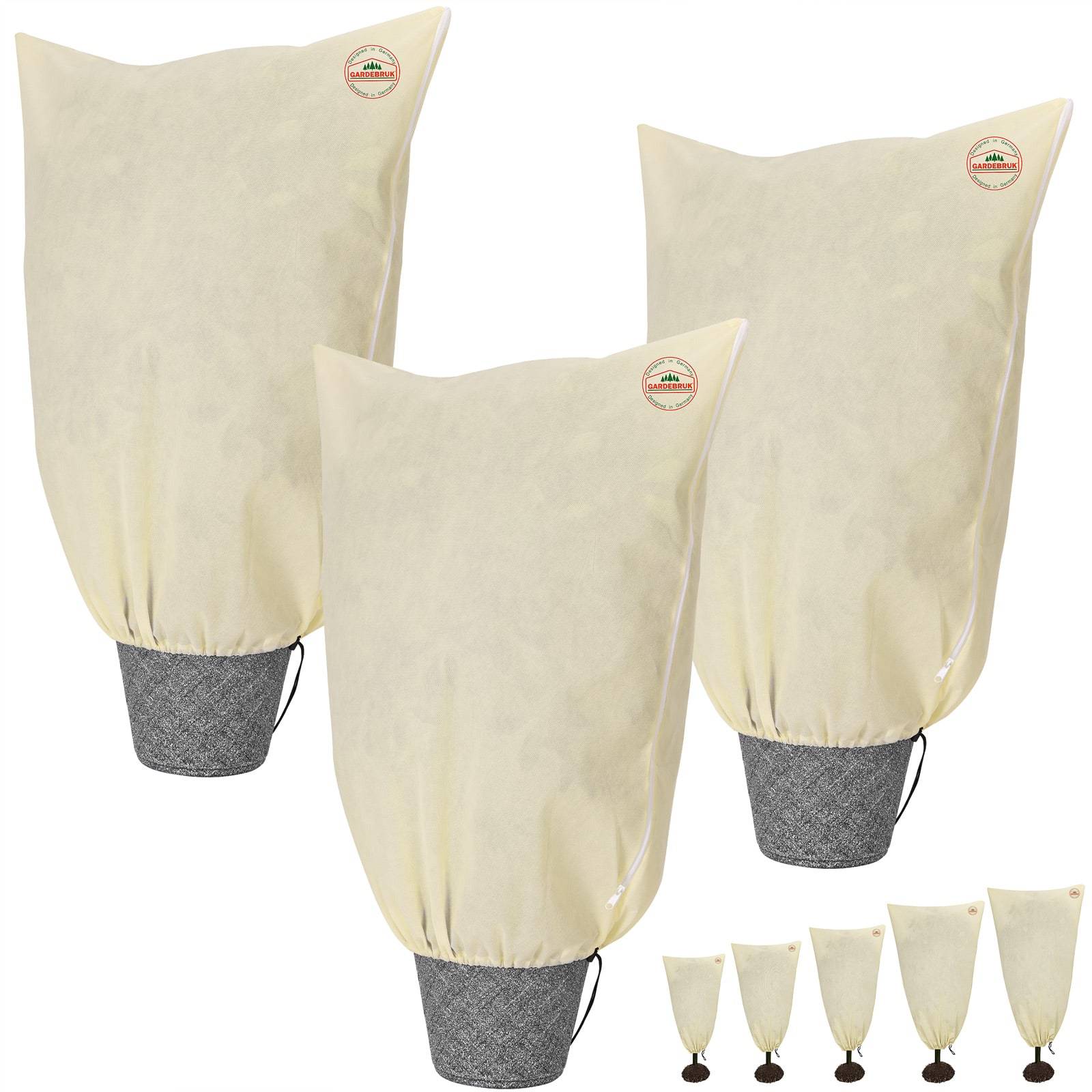 Image of Gardebruk® Plant Pot Bags Individual/sets Zipper Garden Frost Protection Hood Winter Protection For Plants Plant Protection Fleece