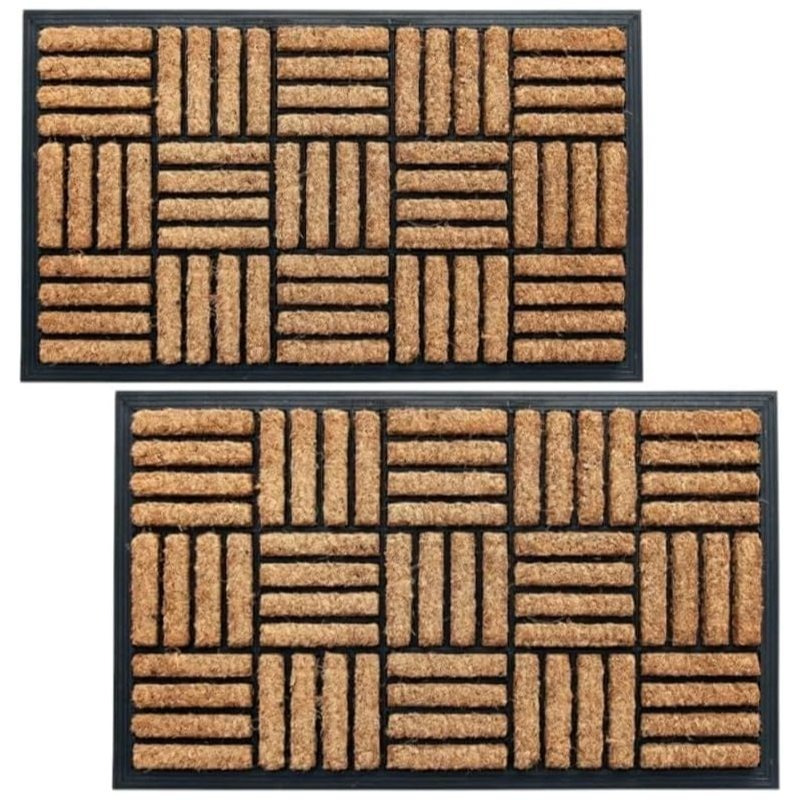 TEMU Door Mat 45x75cm Heavy-duty Coir Entrance Mat With Non-slip Rubber Backing Outdoor Shoe Scraper For Front Door, Patio, Garden, Or Back Door,