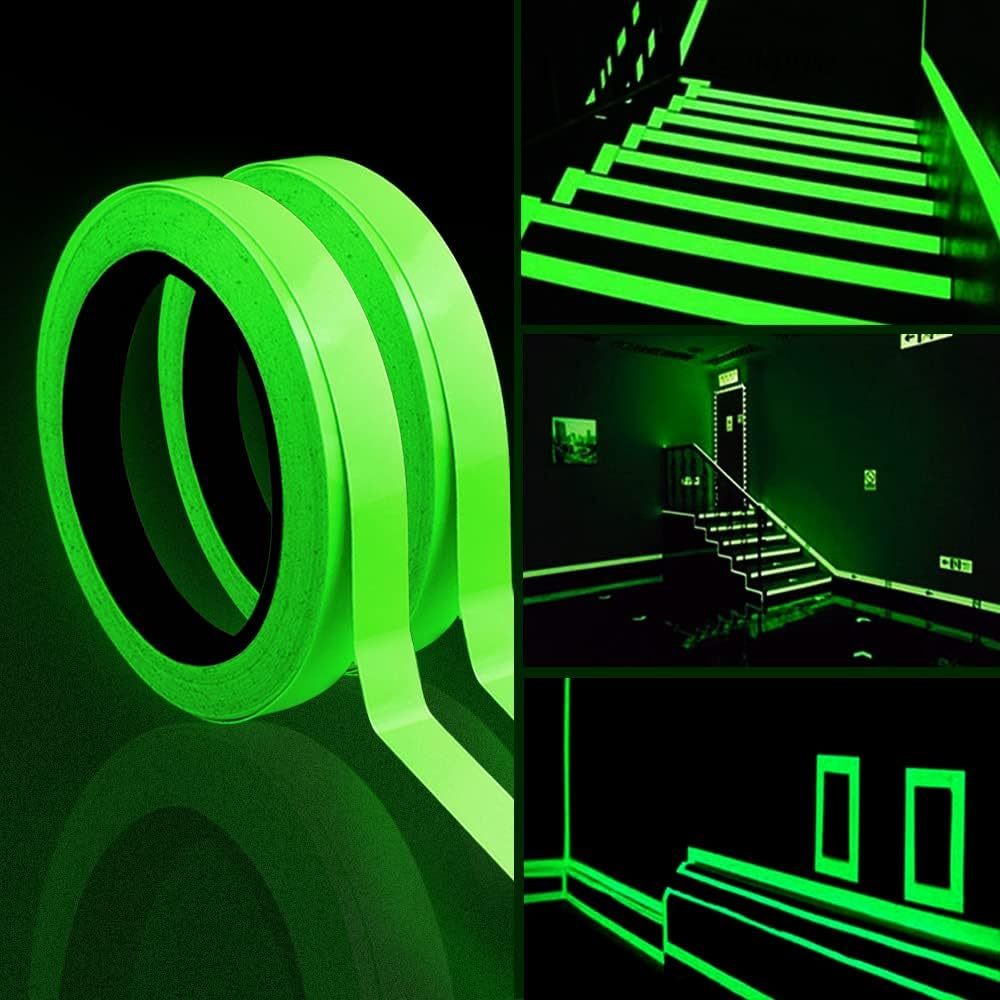 E-shop 2 Stück Leuchtendes Band, Selbstklebendem Band, Warnband, Luminous Tape, Glow In The Dark, Wasserdicht, Abnehmbar, Langlebig, , , Sicherheit,