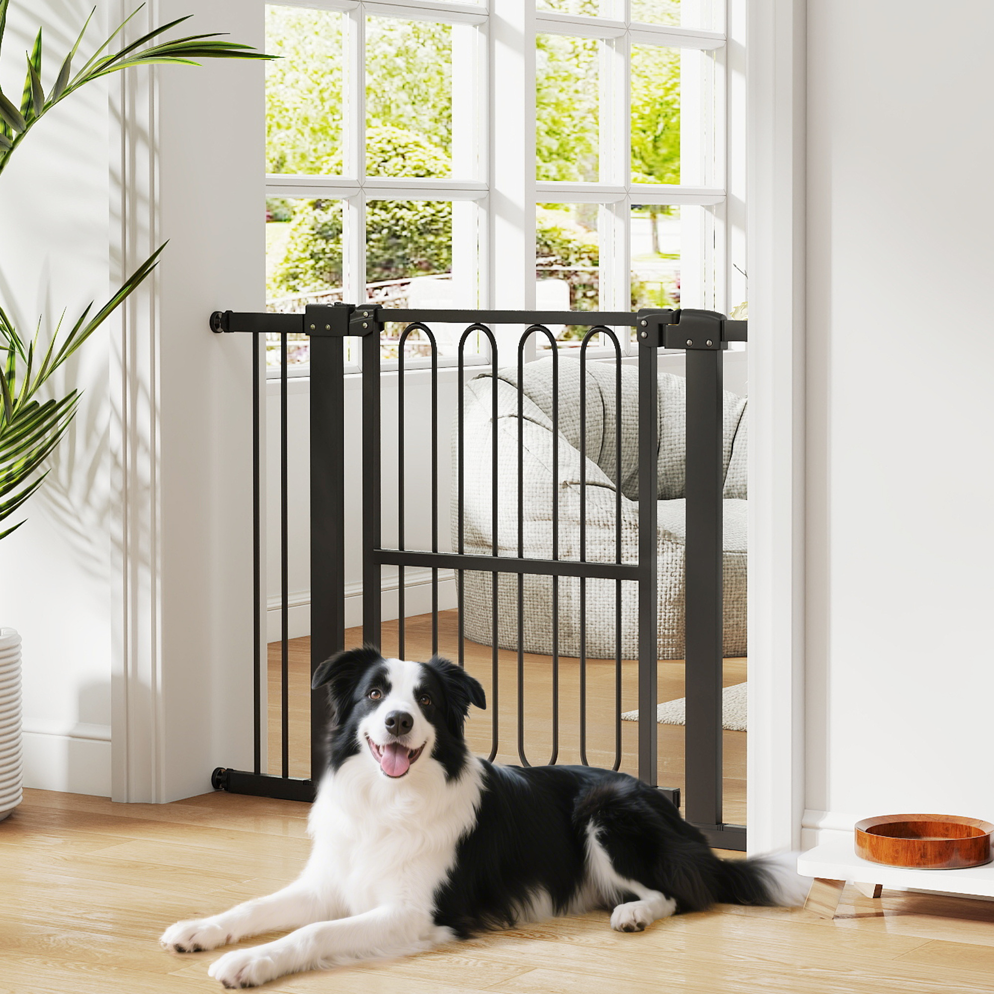 Safety Gate Door Gate Barrier Without Drilling 76-104 Cm Steel Safety Gate For Dogs, Pets Stairs, Door
