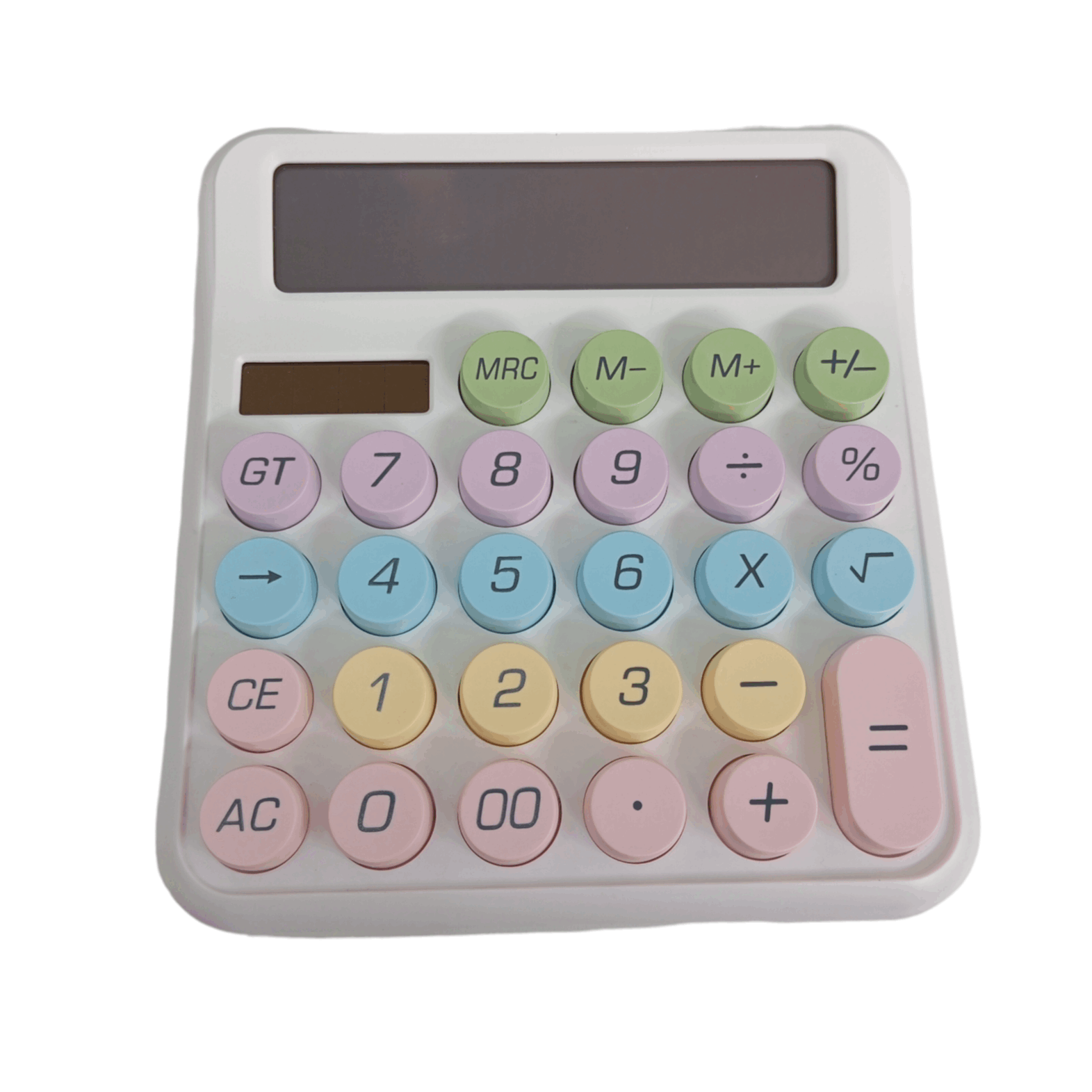 TEMU Rh-2208b Pastel Calculator - Mechanical - Compact, 1pc Keyboard Calculator Office 12-bit Mechanical Calculator Cute Candy-colored Big Buttons