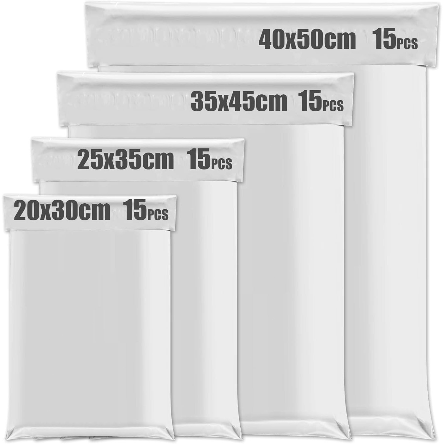 E-shop Packung mit 100 Kunststoff-Versandbeuteln, 25 x 33 cm, wasserdichte Versandbeutel für Kleidung mit selbstklebendem Band, grau blickdicht,