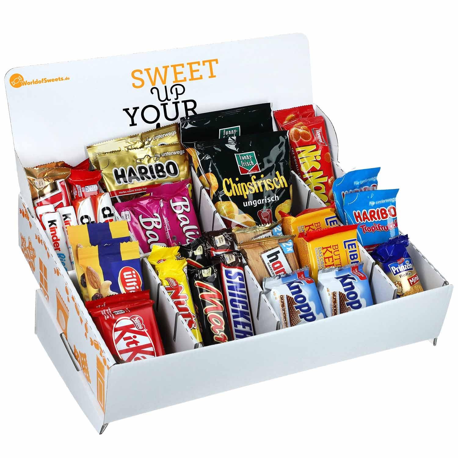 E-shop World of Sweets Snack-Box Homeoffice, Süßigkeiten und Snacks Sortiment, 38 Markenprodukte