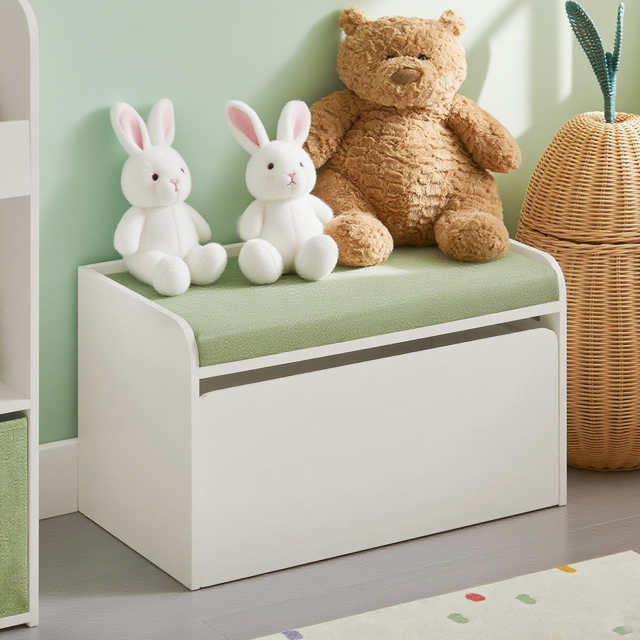 TEMU Banc Coffre de Rangement , avec 1 Tiroir à roulettes et Assise Coussin Rembourré | Prévente SoBuy KMB80-W
