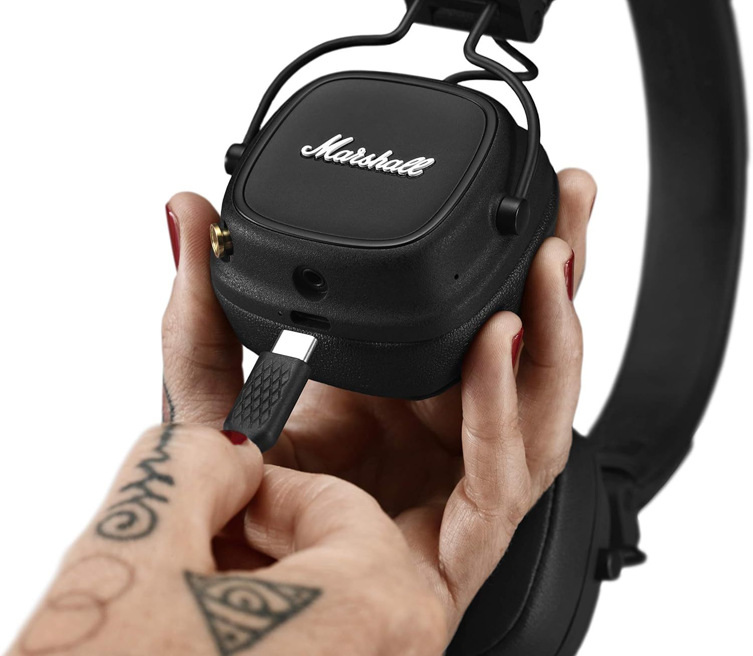 Marshall Major IV On Ear BlueTooth Headphones, Wireless Earphones, Foldable, 80+ Hours Wireless playtime- Black